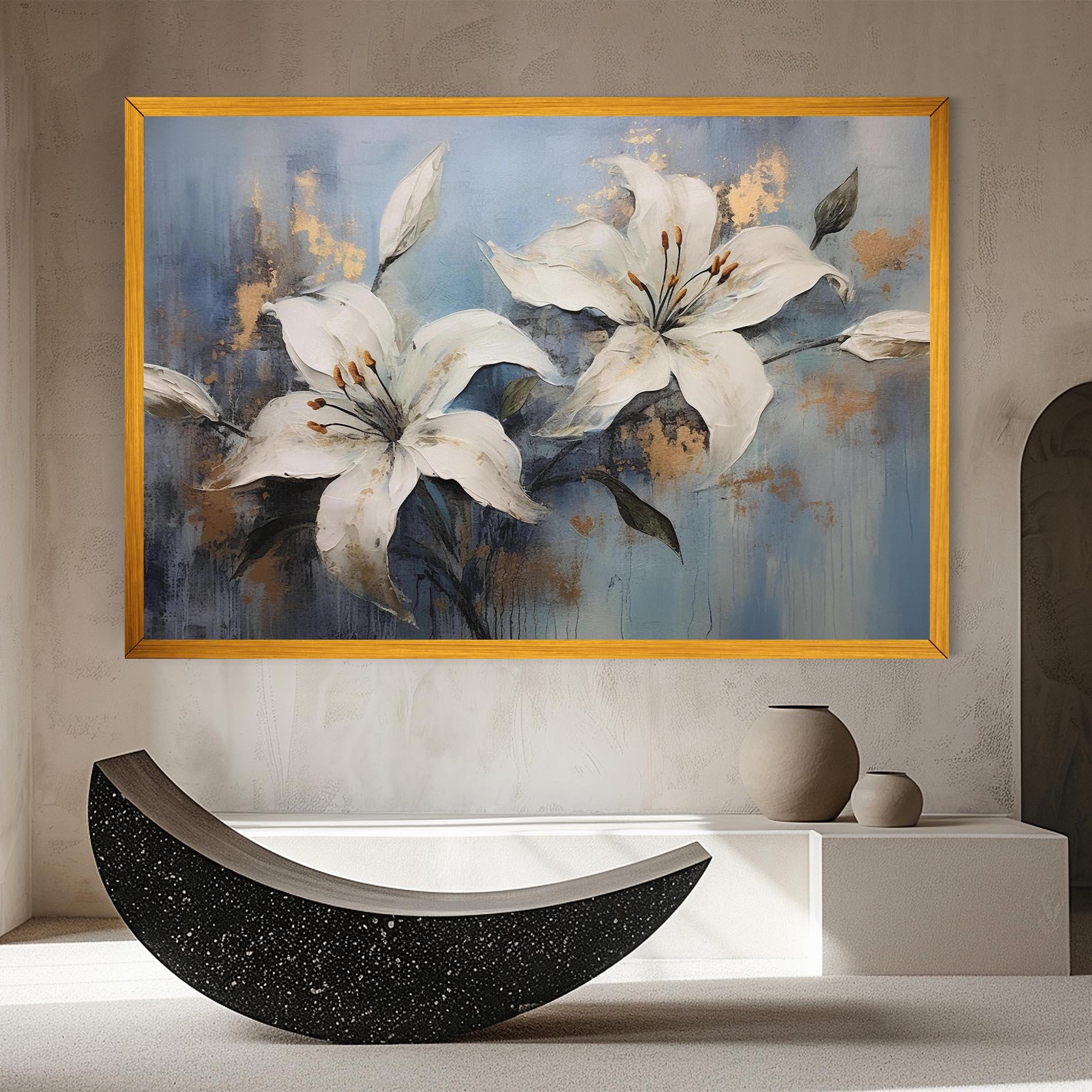 Tablou Canvas Gold Lily Painting mockup 8