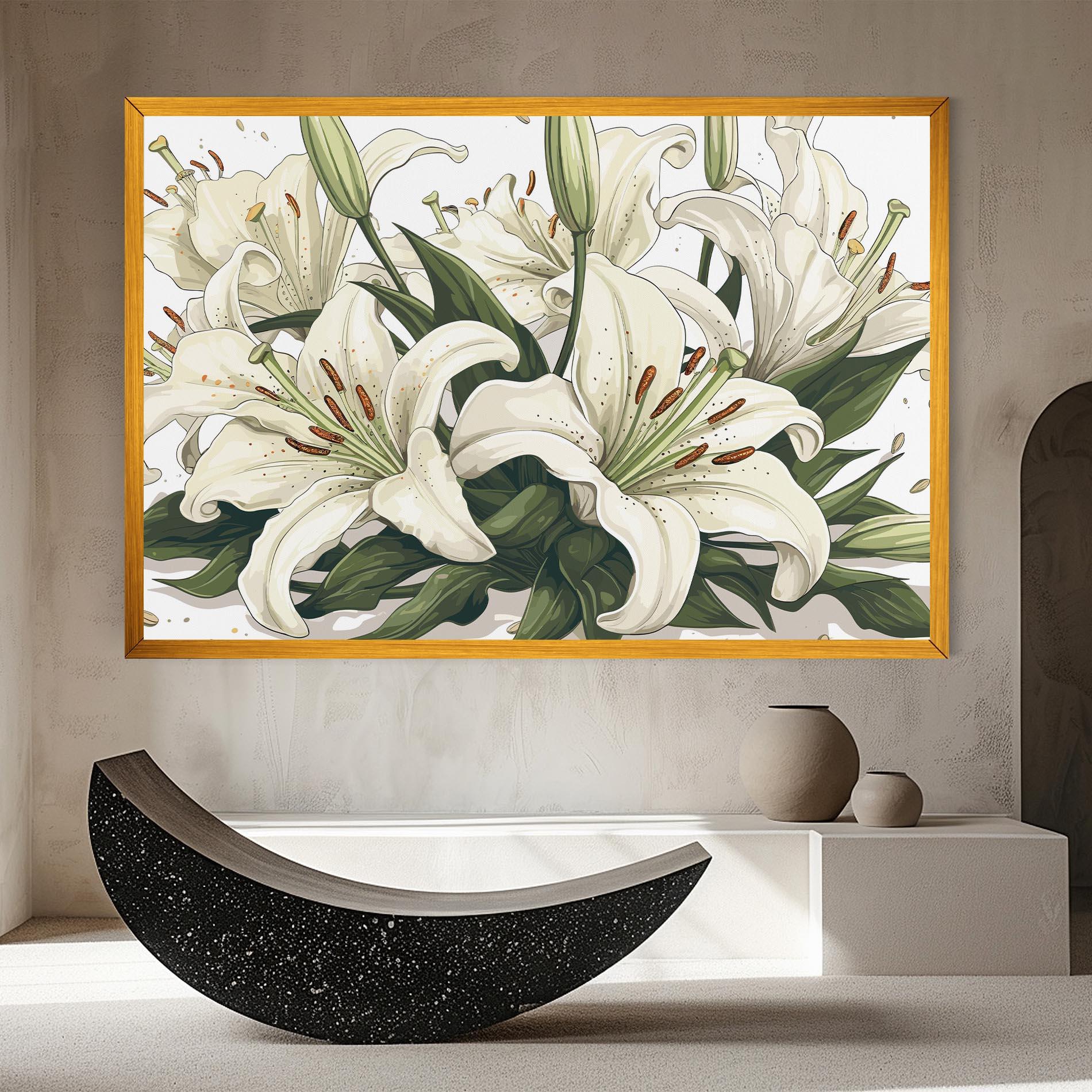 Tablou Canvas Grey White Lily mockup 8