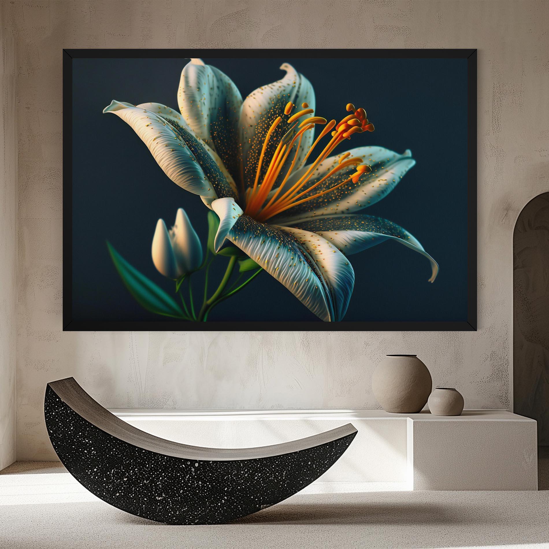 Tablou Canvas Blue Grey Lily mockup 8