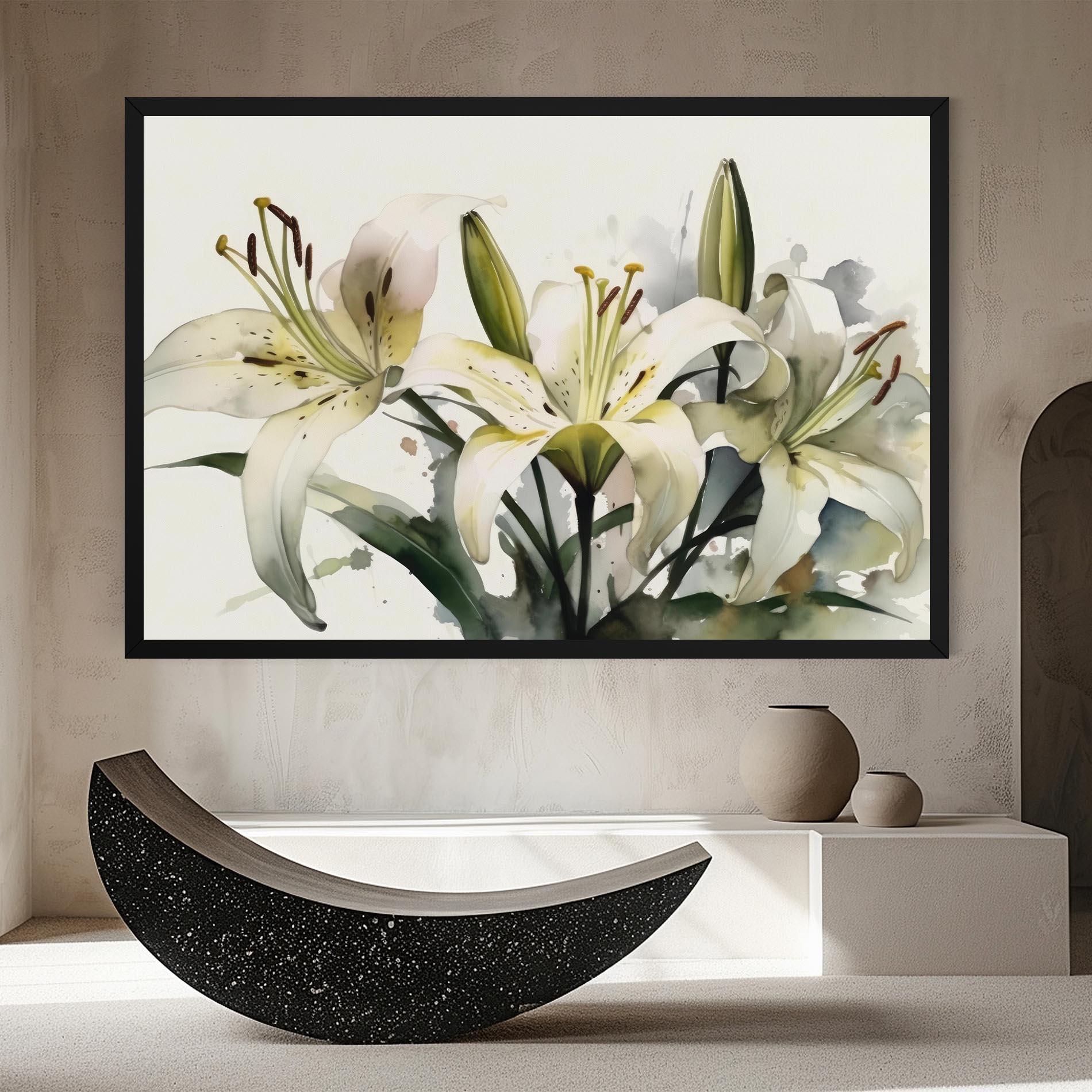 Tablou Canvas Cute White Lily Painting mockup 8