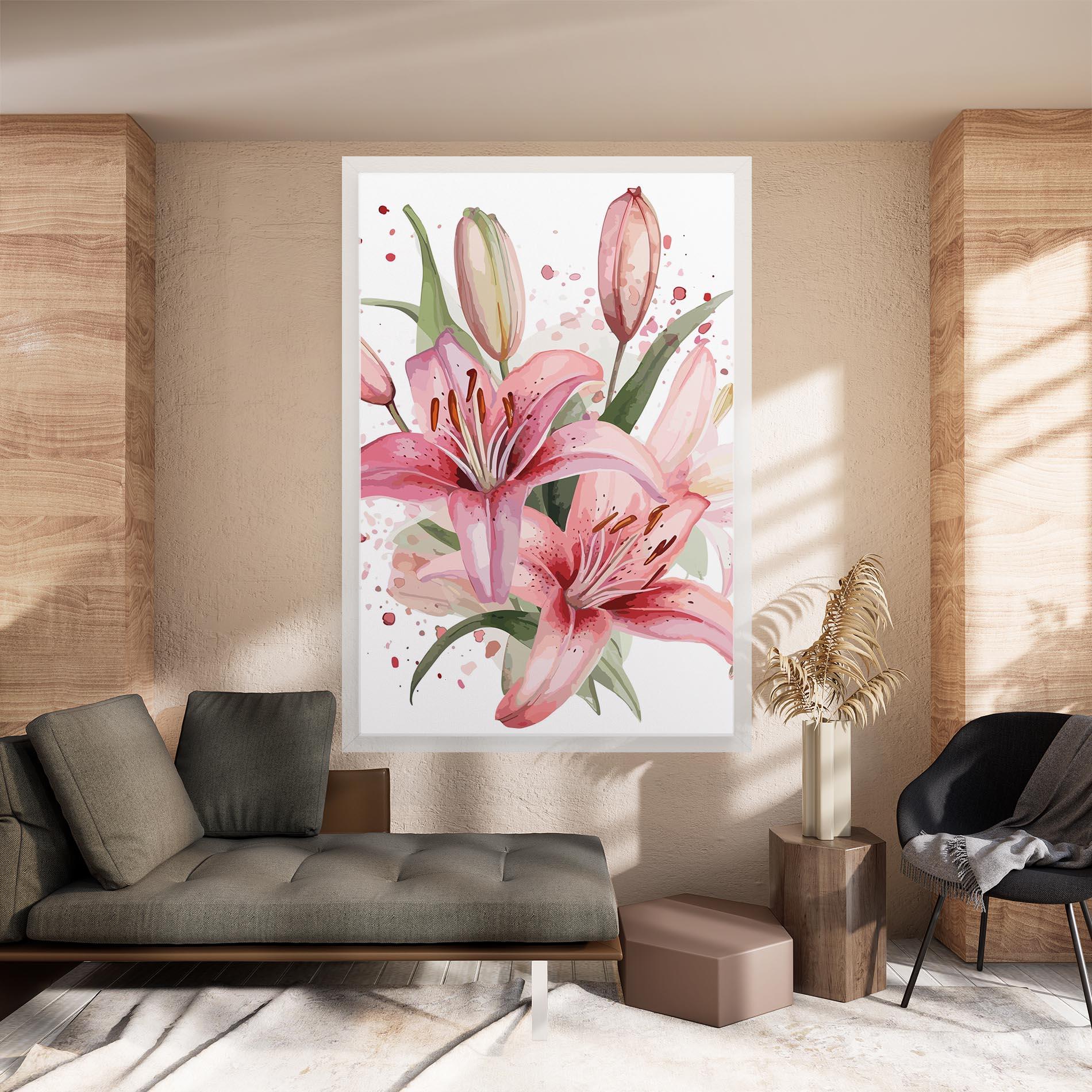 Tablou Canvas Beautiful Pink Lily mockup 8