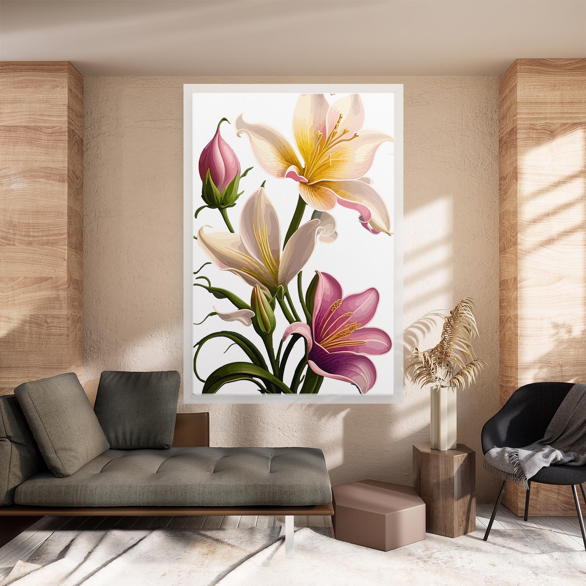 Tablou Canvas Purple White Lily mockup 8