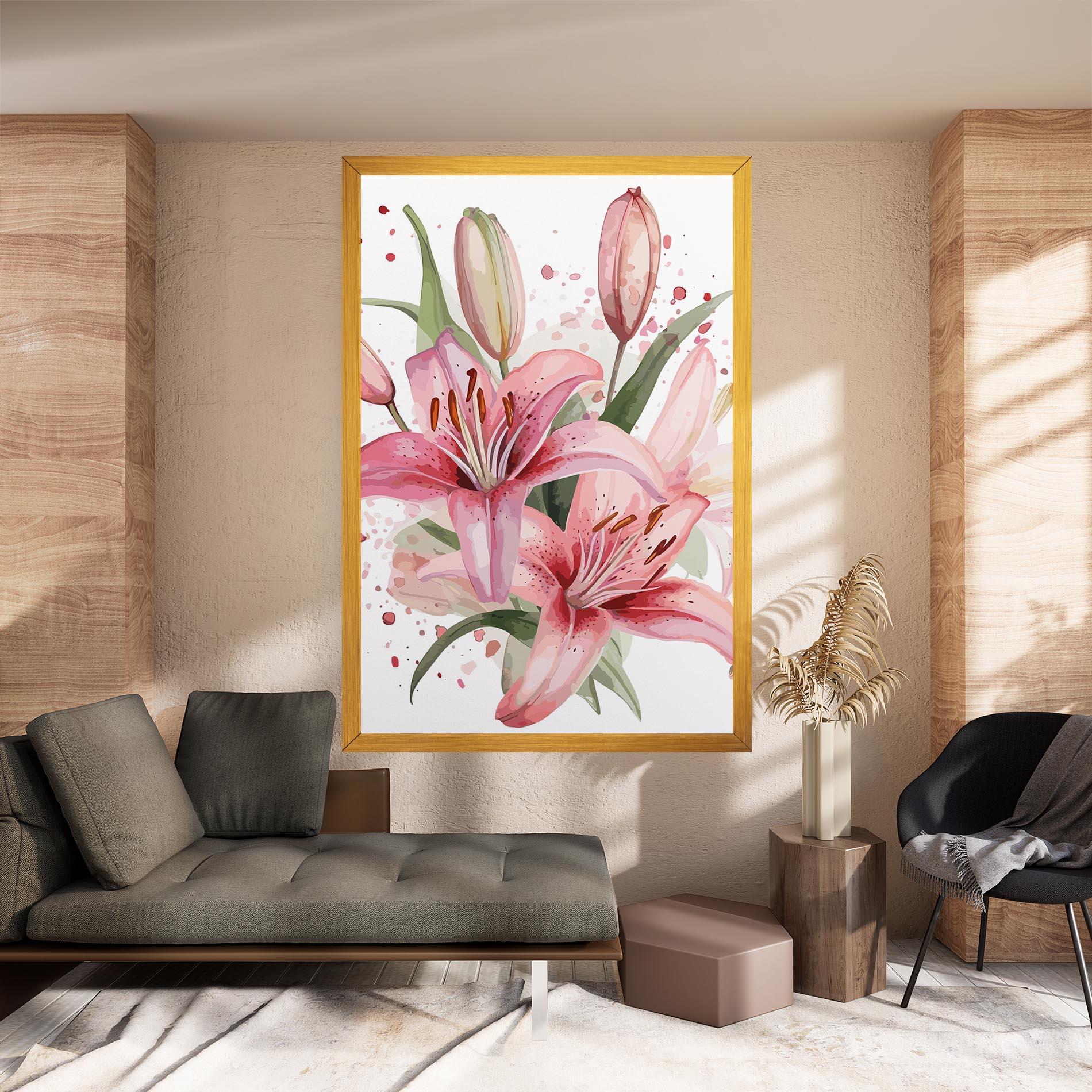 Tablou Canvas Beautiful Pink Lily mockup 8