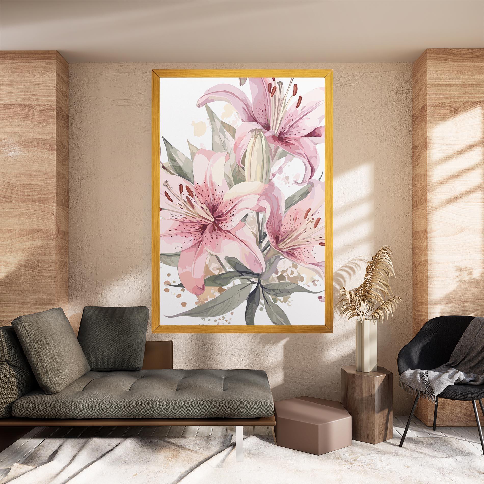 Tablou Canvas Light Pink Lily Art mockup 8