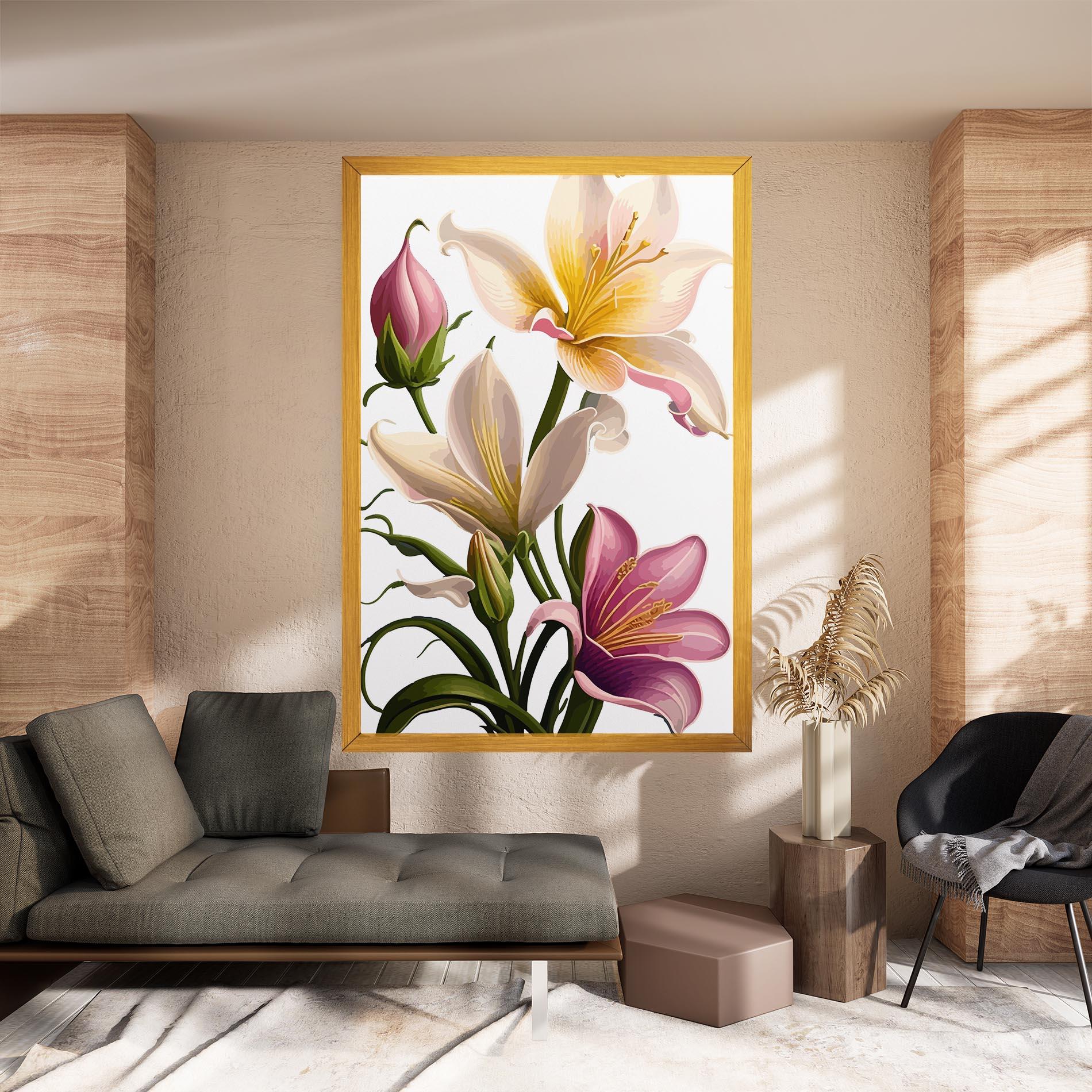 Tablou Canvas Purple White Lily mockup 8