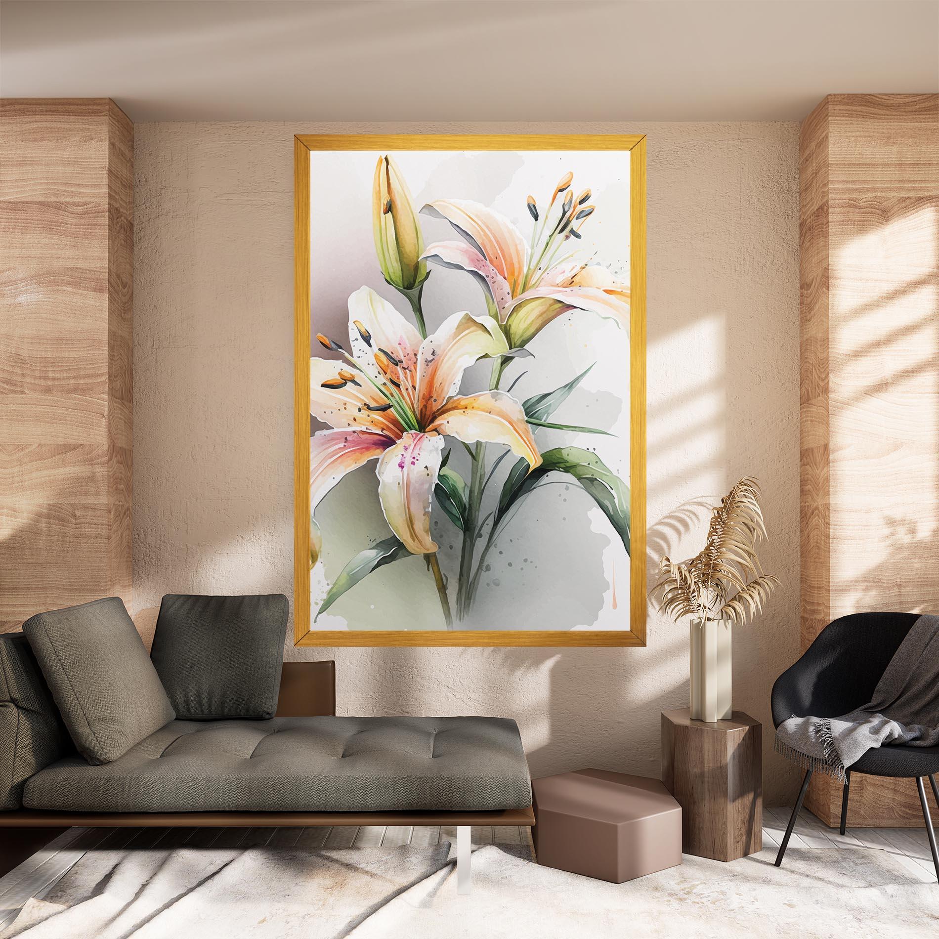 Tablou Canvas White Orange Lily mockup 8
