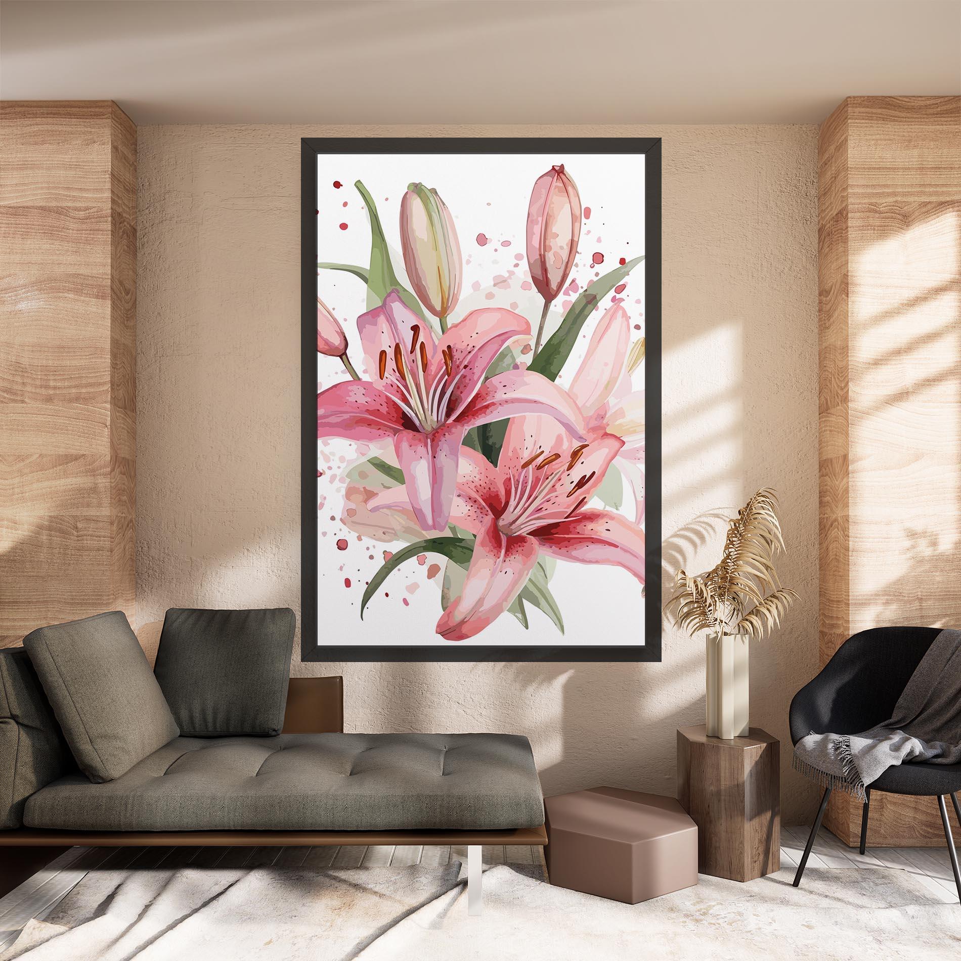 Tablou Canvas Beautiful Pink Lily mockup 8