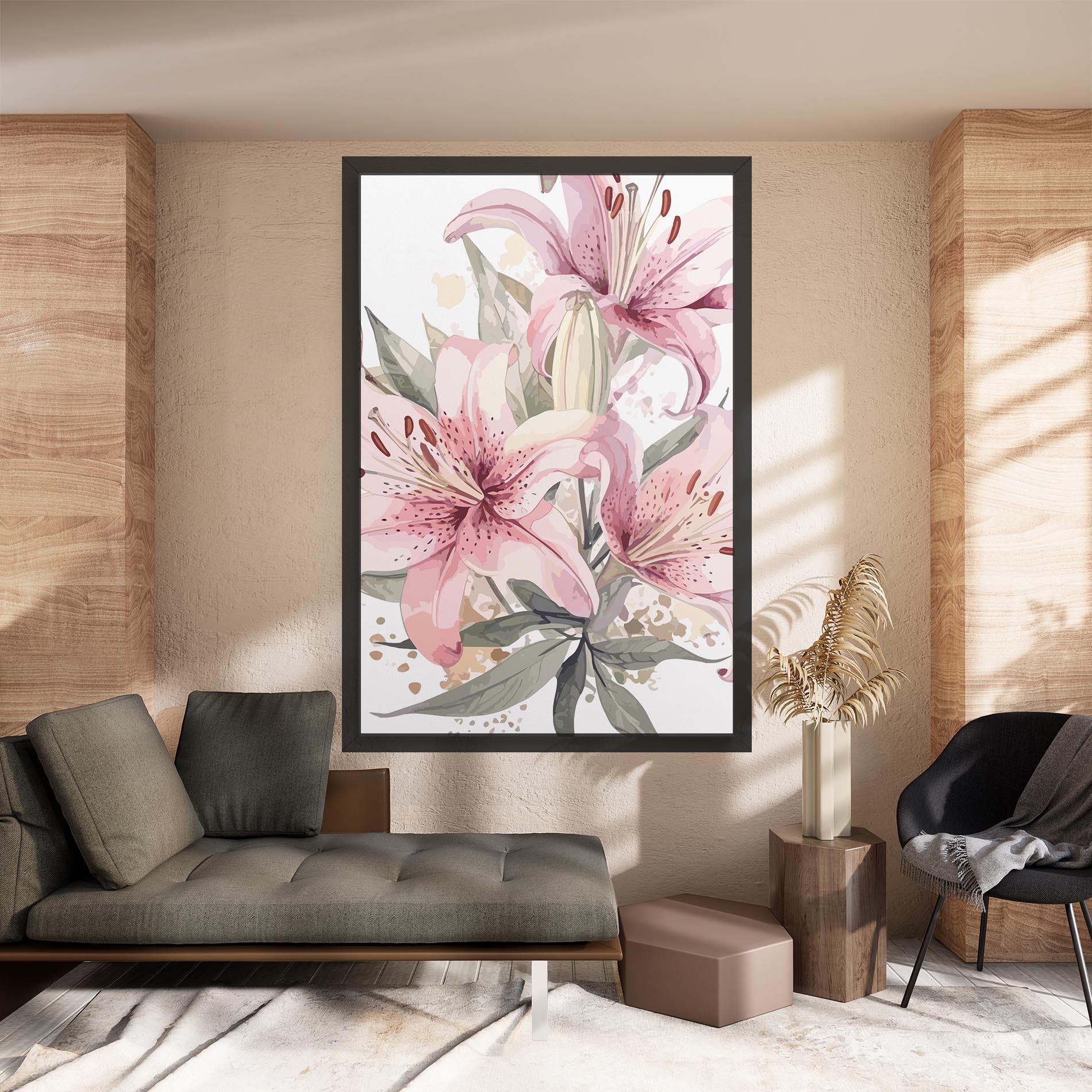 Tablou Canvas Light Pink Lily Art mockup 8