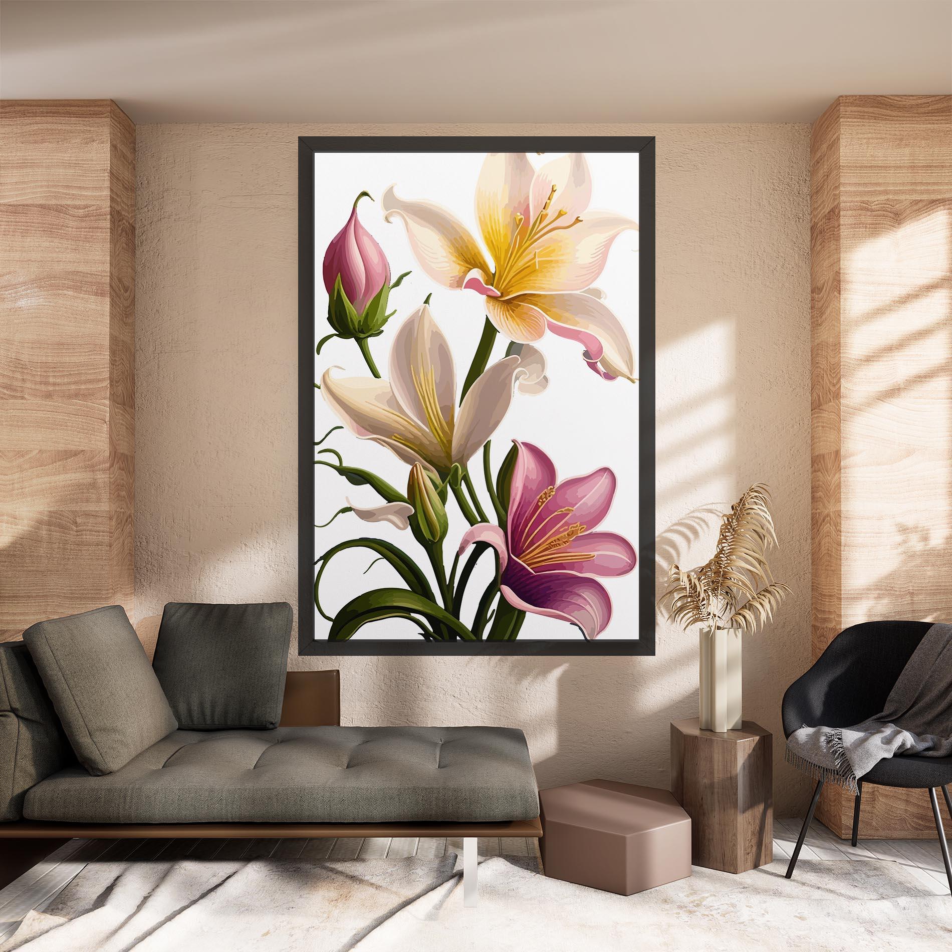 Tablou Canvas Purple White Lily mockup 8