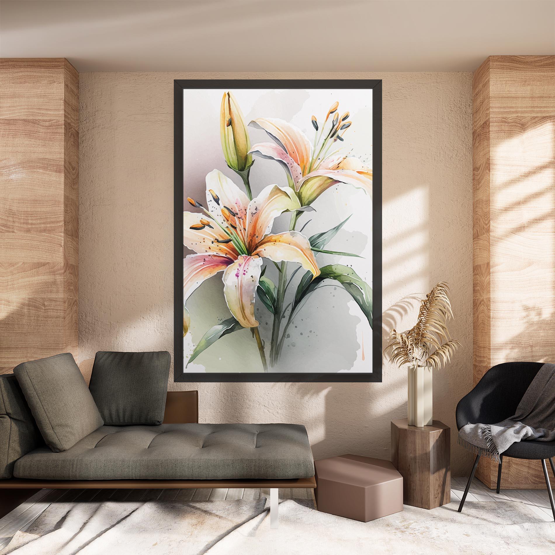 Tablou Canvas White Orange Lily mockup 8