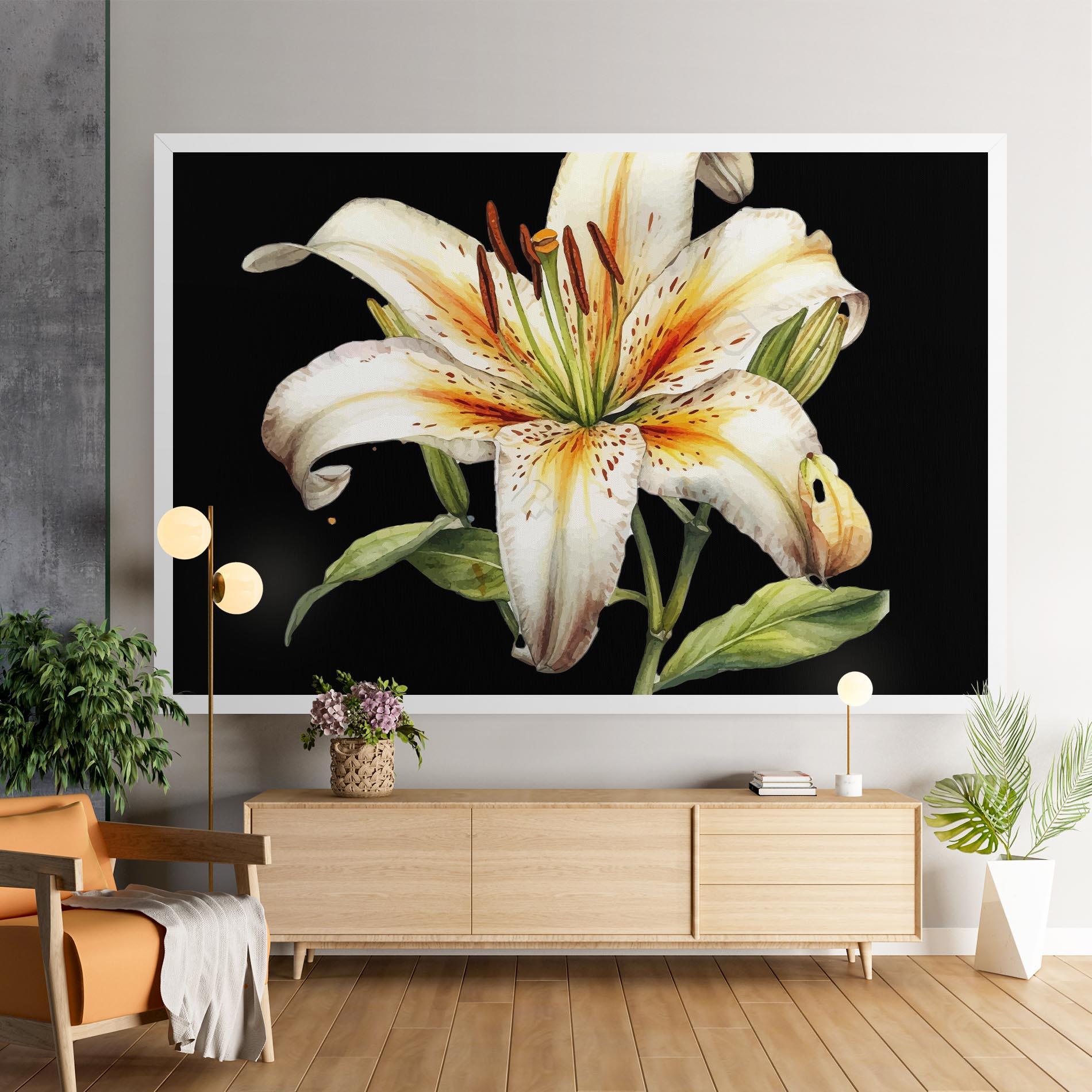 Tablou Canvas Beautiful White Lily mockup 9
