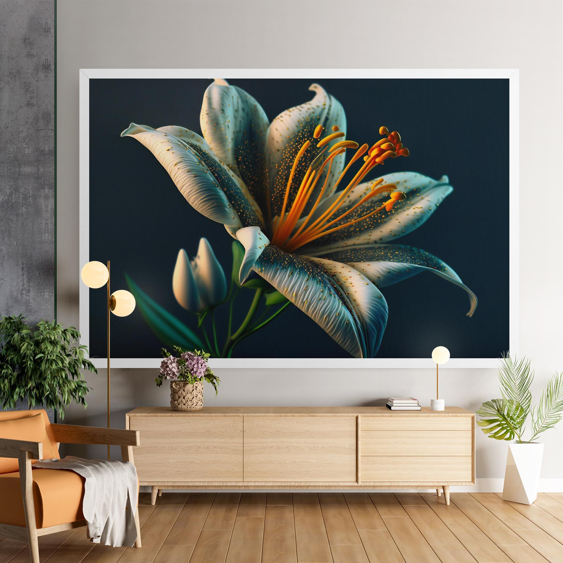 Tablou Canvas Blue Grey Lily mockup 9