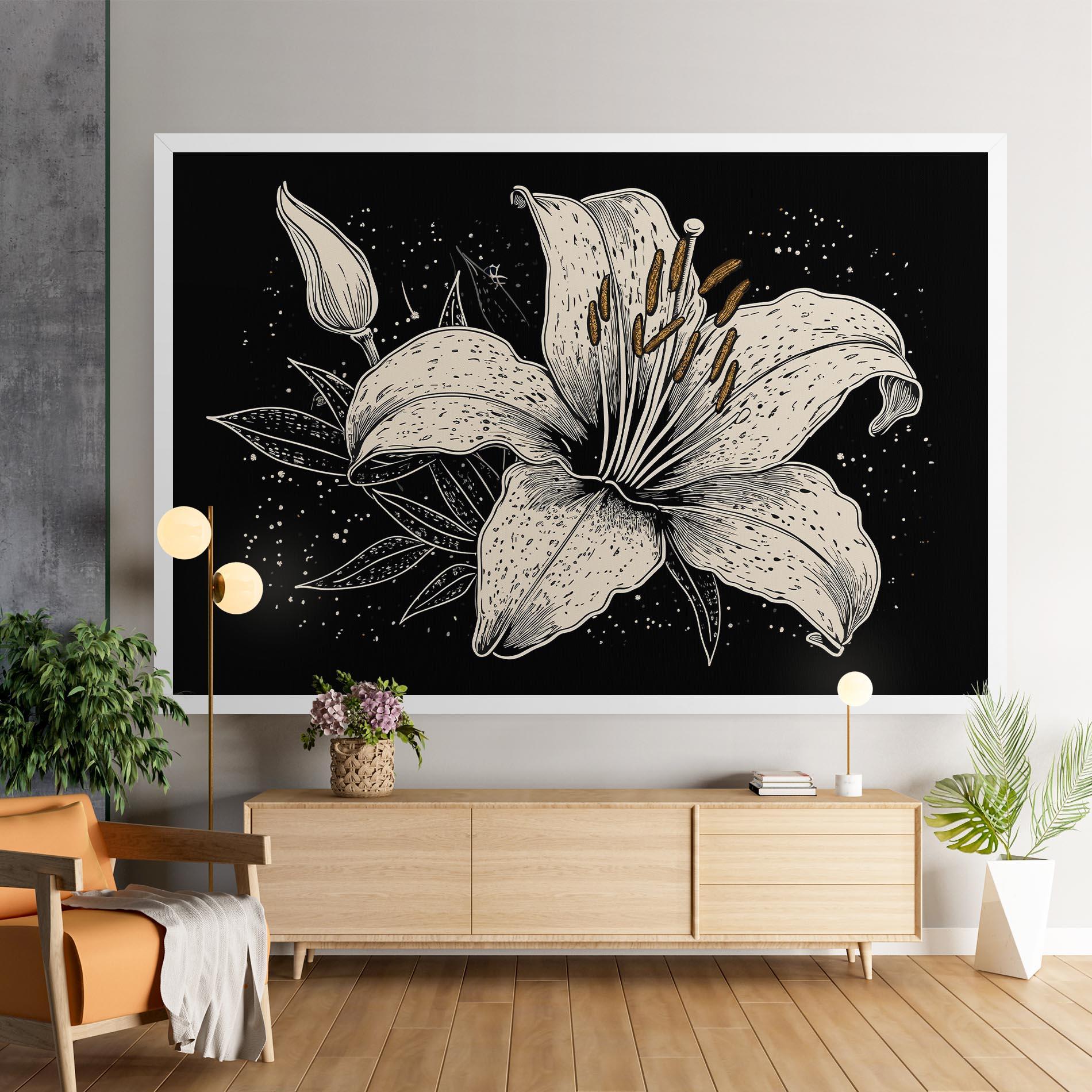 Tablou Canvas Cream Black Lily mockup 9