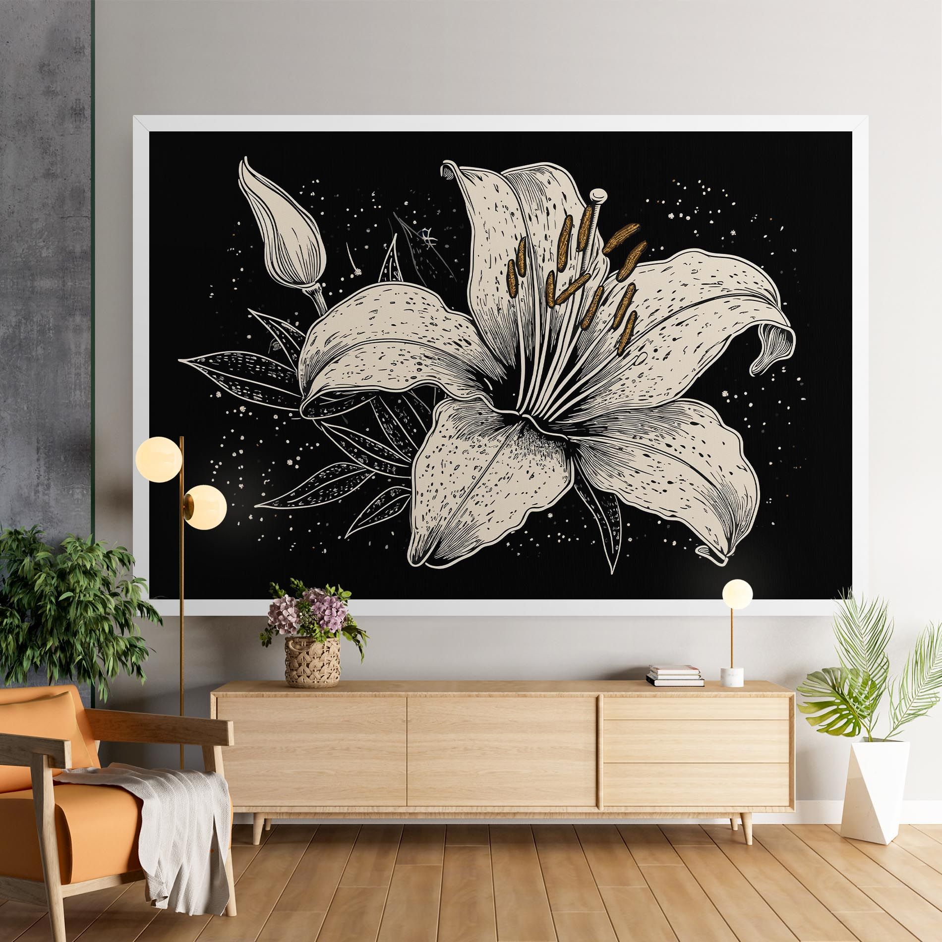 Cream Black Lily mockup 9