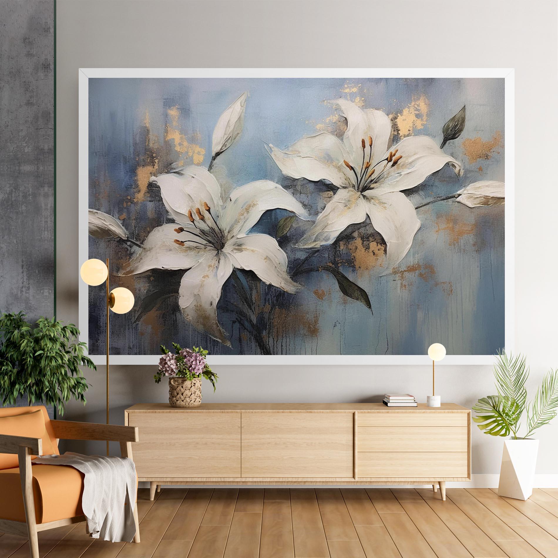 Tablou Canvas Gold Lily Painting mockup 9