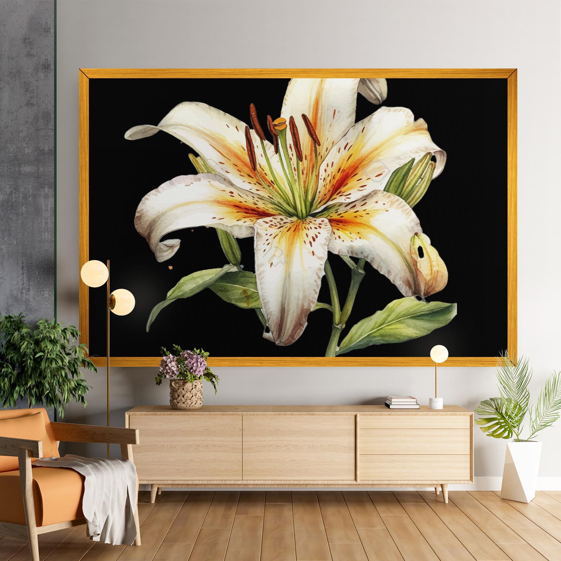 Tablou Canvas Beautiful White Lily mockup 9
