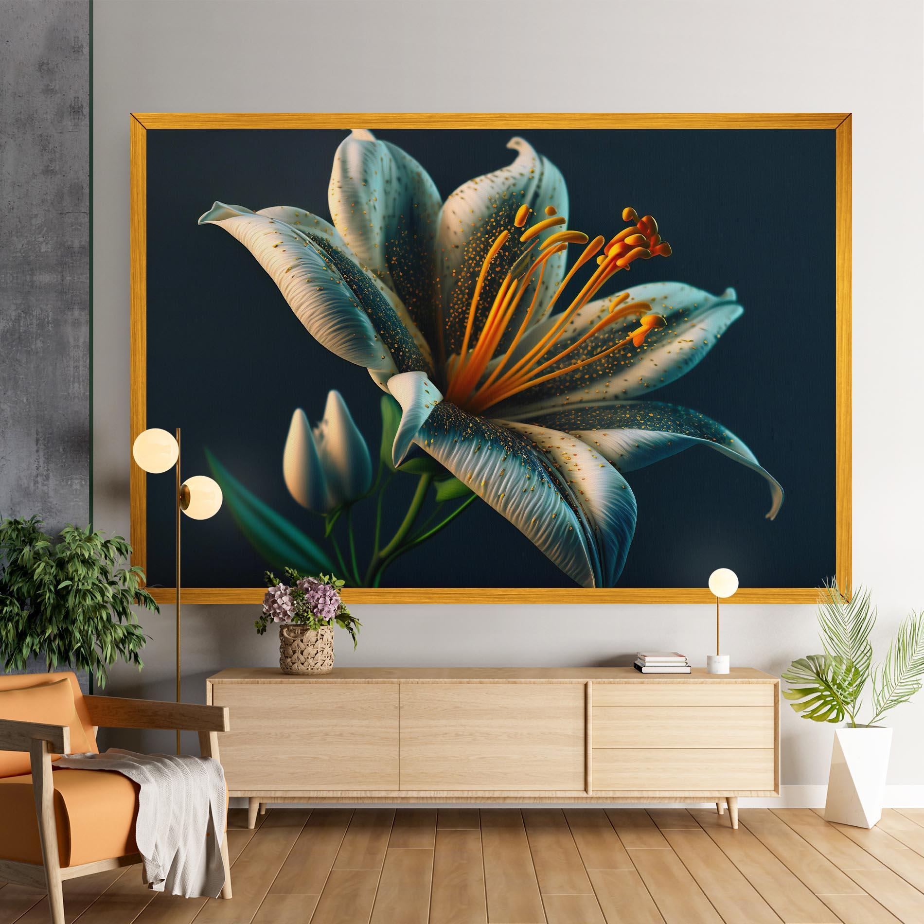 Tablou Canvas Blue Grey Lily mockup 9