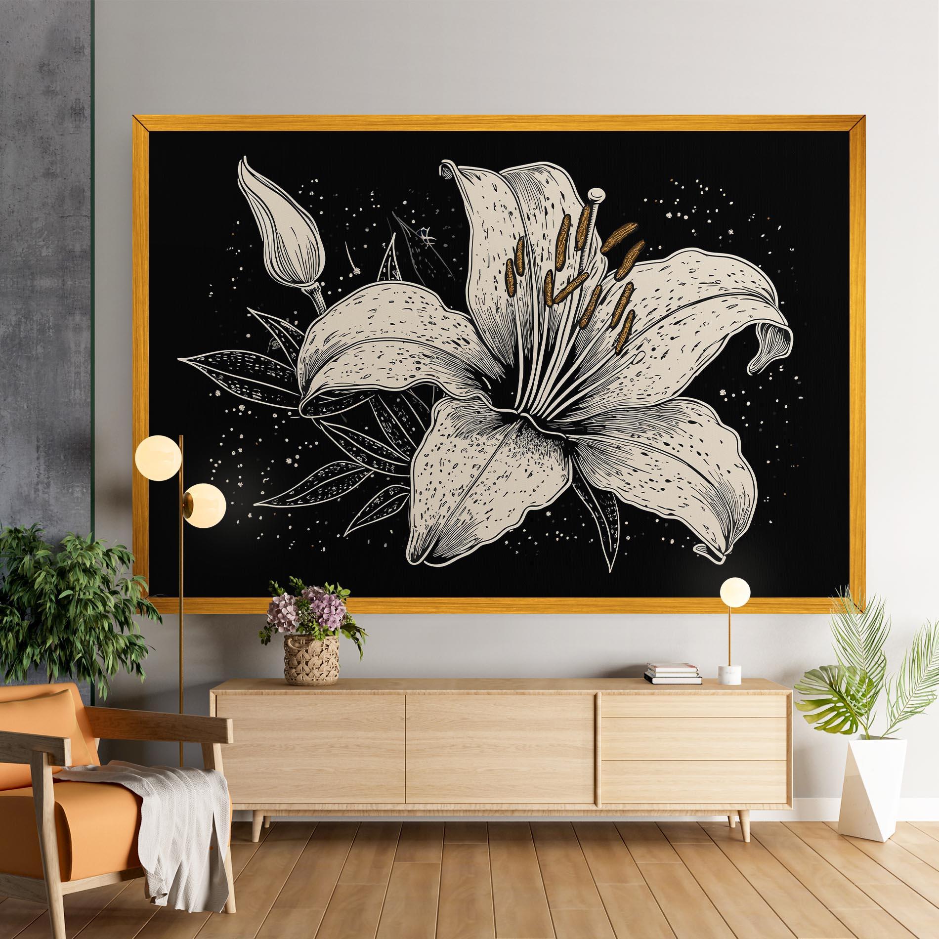 Tablou Canvas Cream Black Lily mockup 9