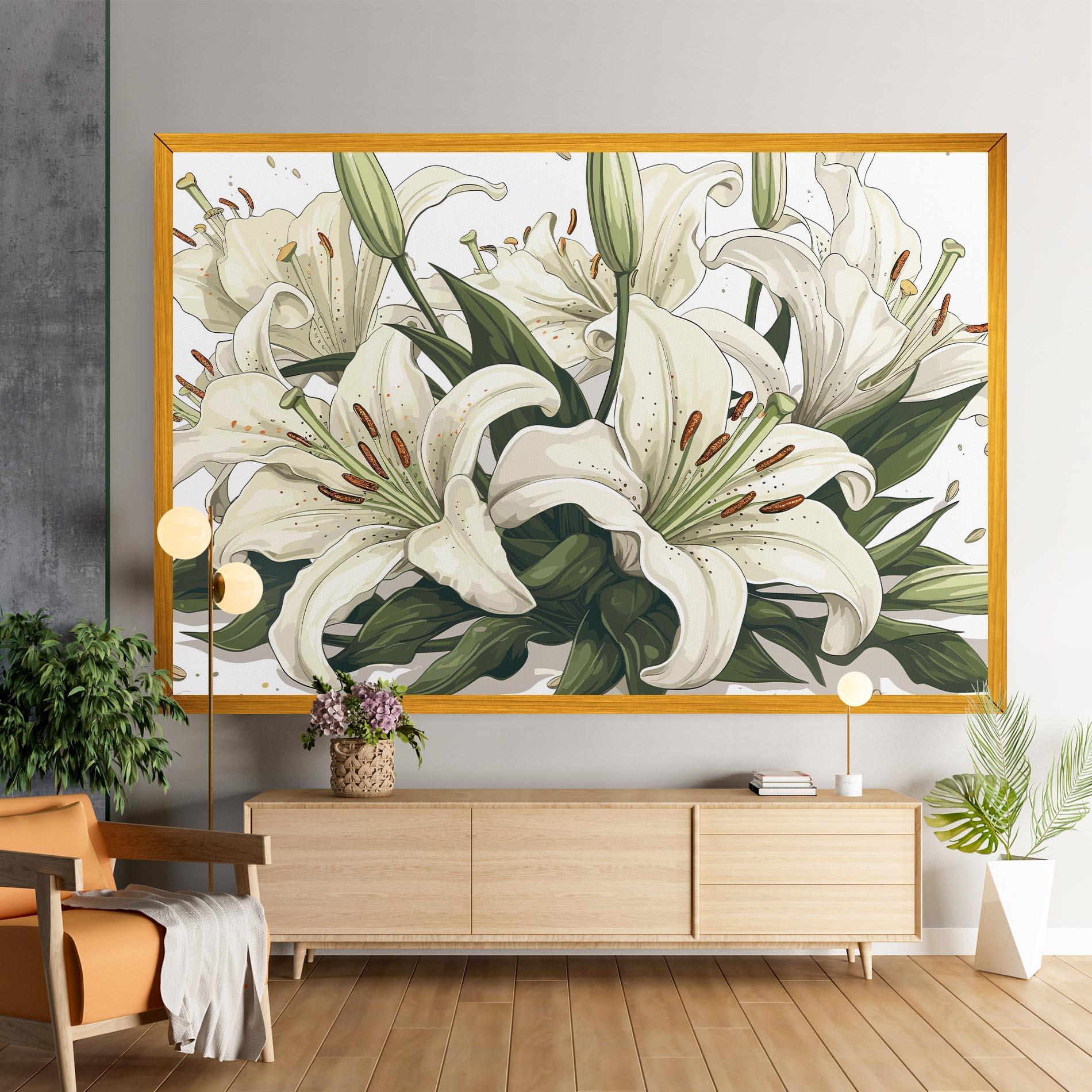 Tablou Canvas Grey White Lily mockup 9