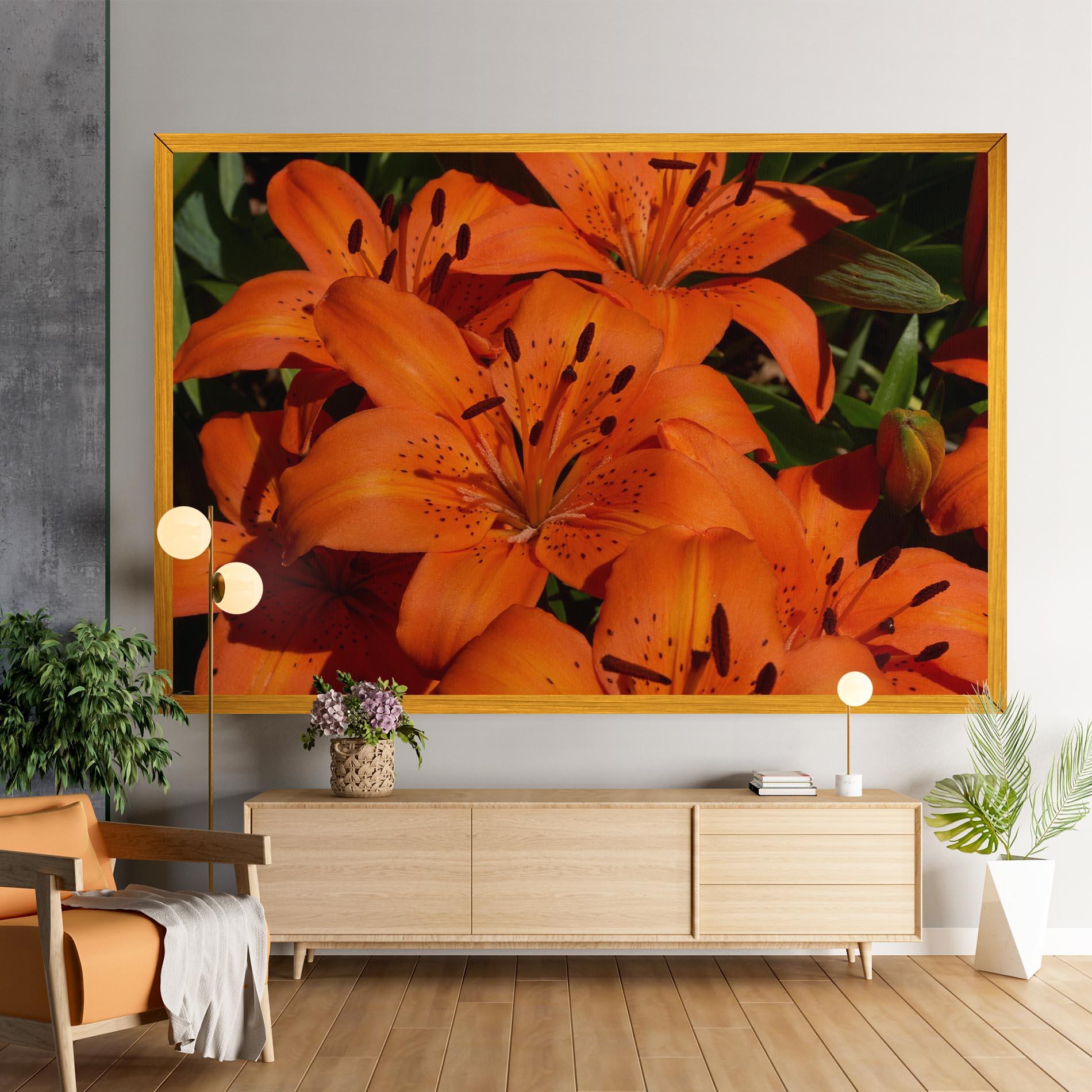 Tablou Canvas Orange Lily In The Sun mockup 9
