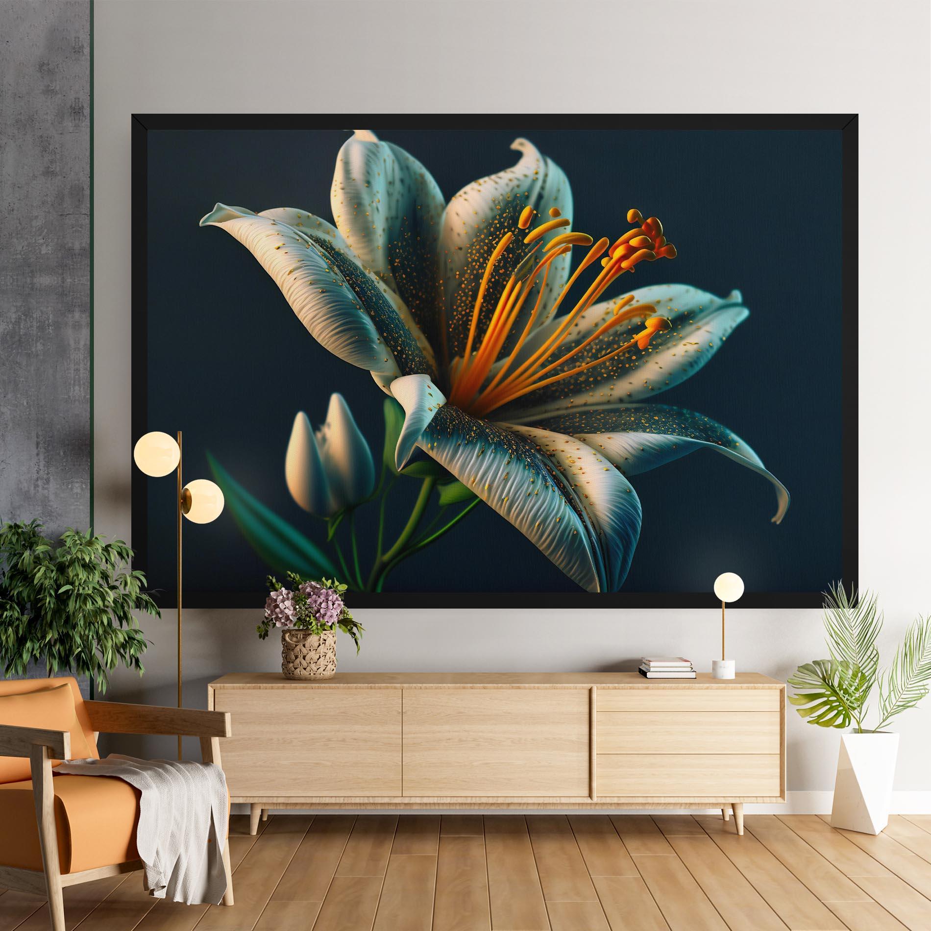Tablou Canvas Blue Grey Lily mockup 9