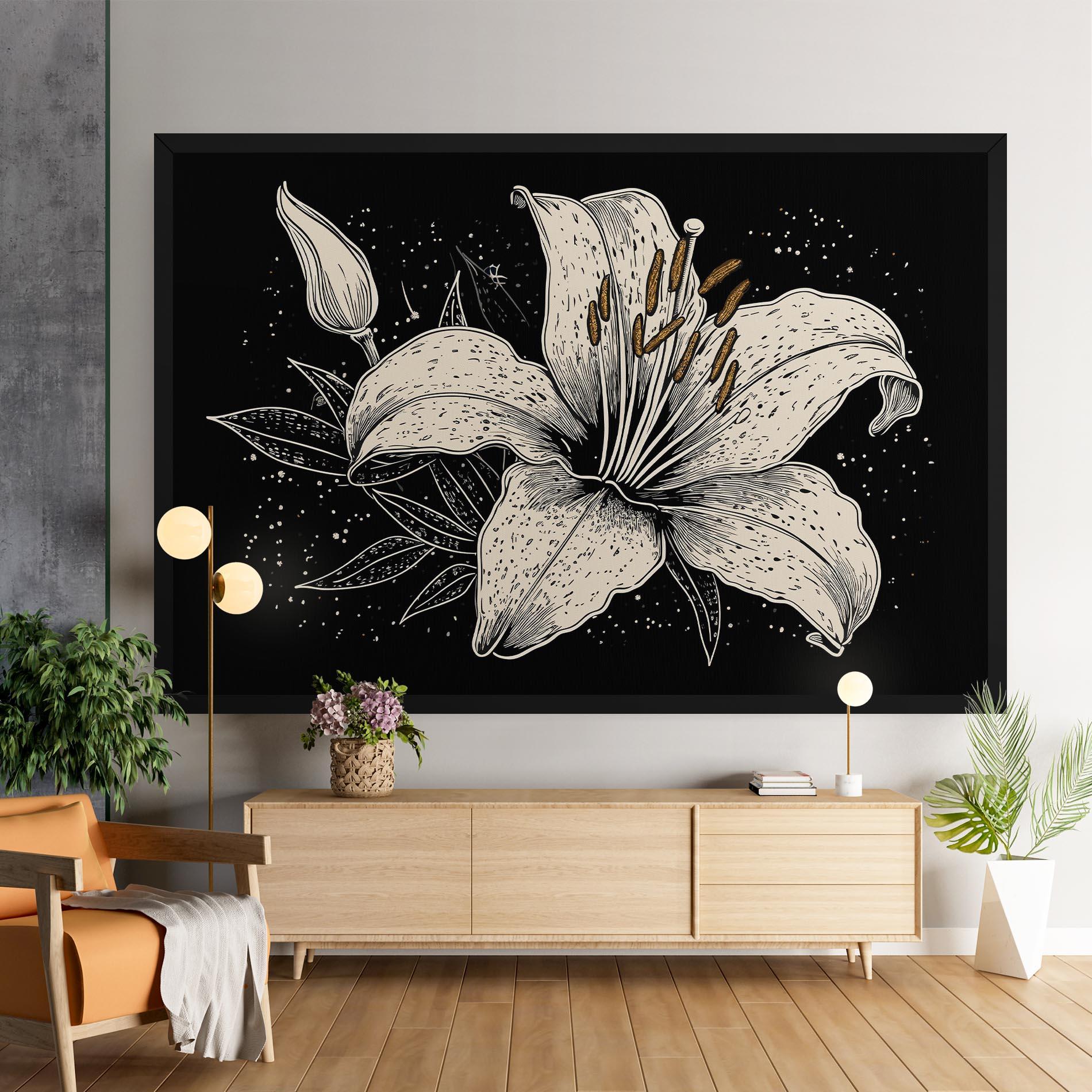 Tablou Canvas Cream Black Lily mockup 9