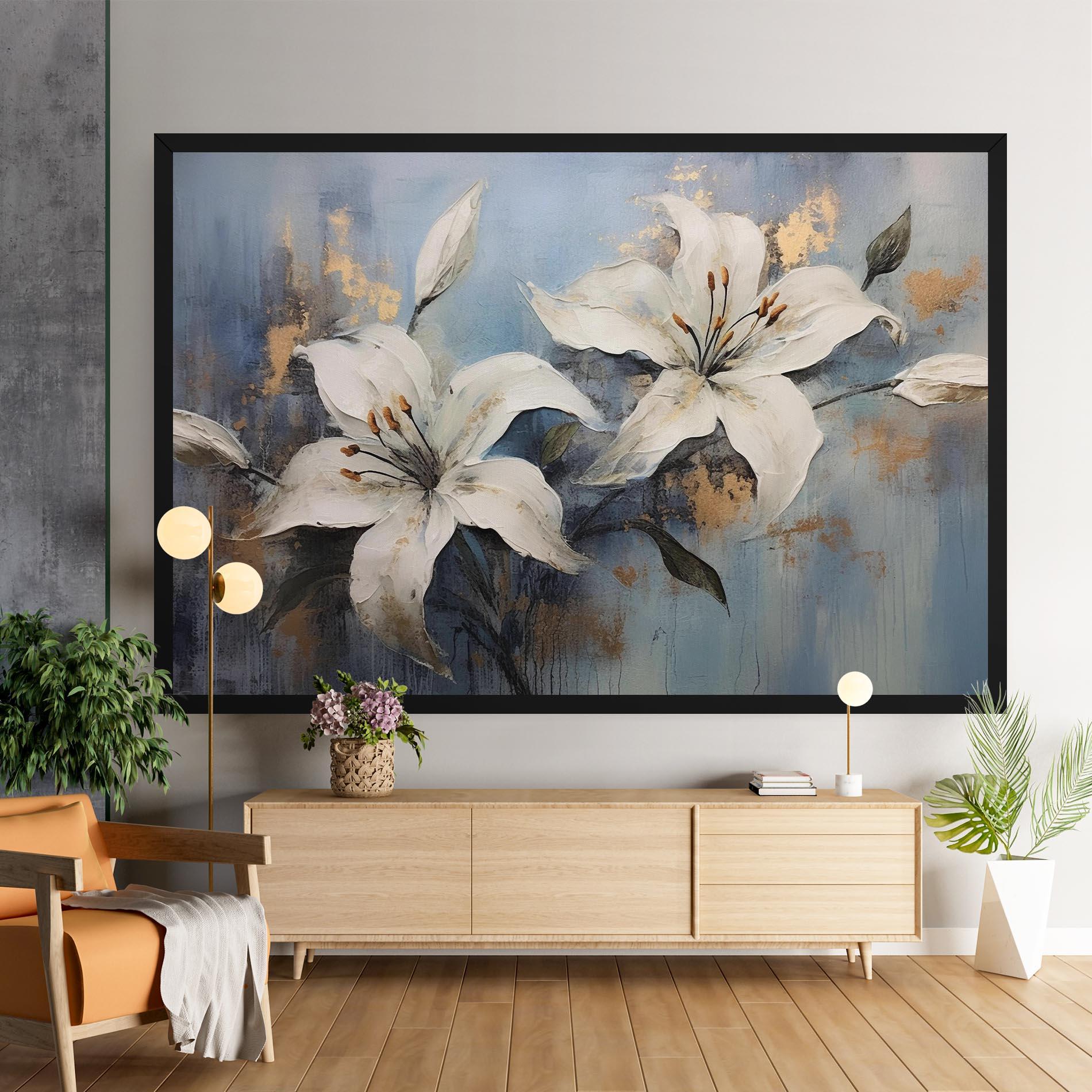 Tablou Canvas Gold Lily Painting mockup 9