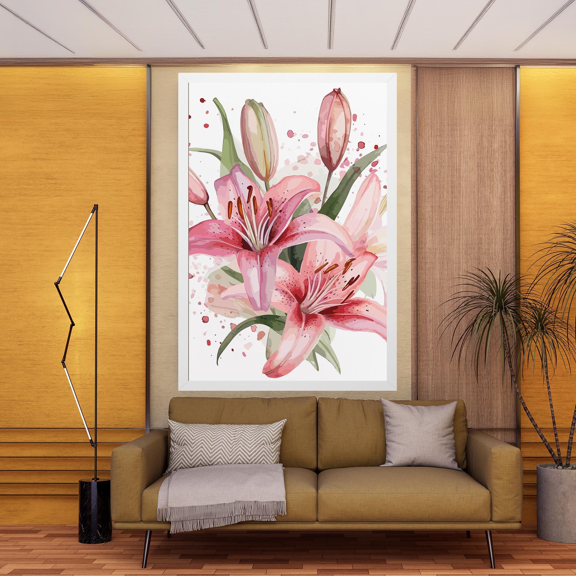 Tablou Canvas Beautiful Pink Lily mockup 9