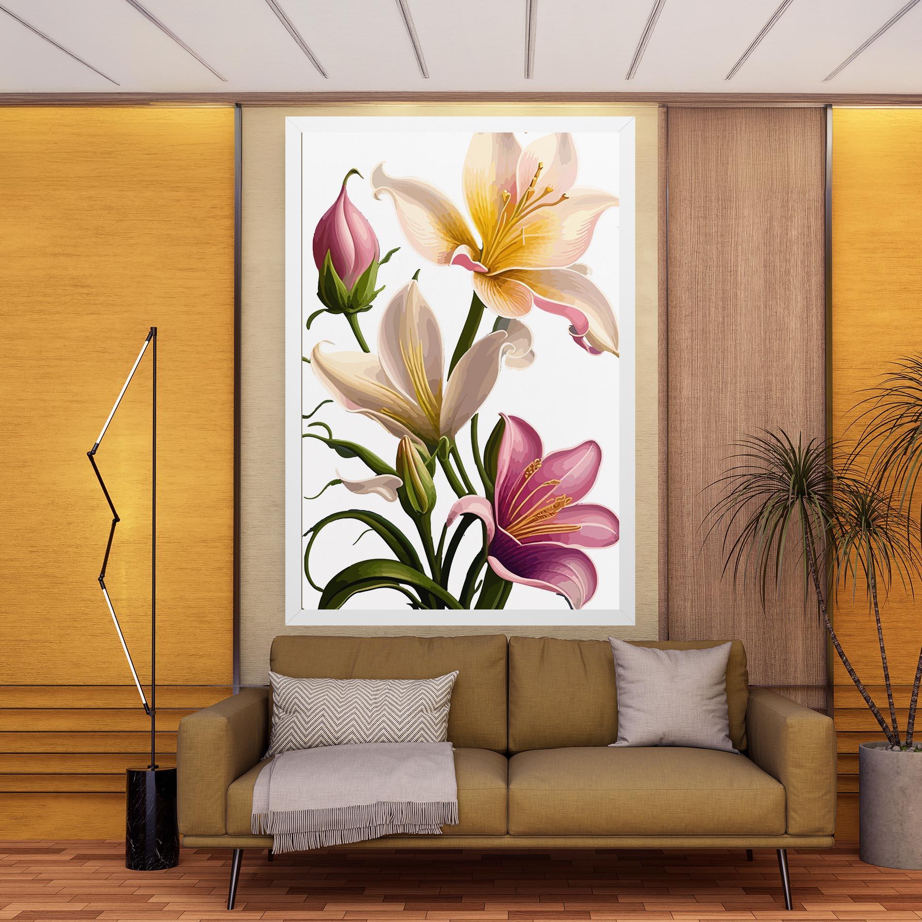 Tablou Canvas Purple White Lily mockup 9