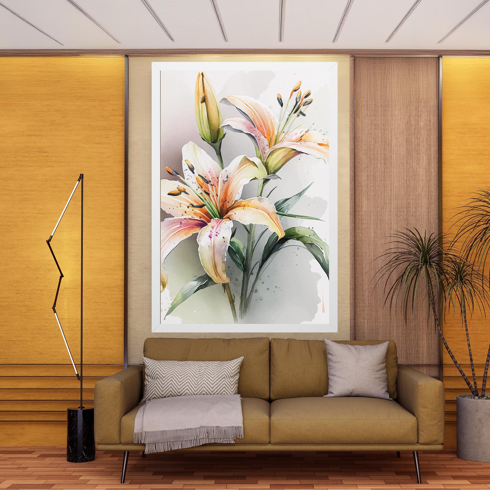 Tablou Canvas White Orange Lily mockup 9