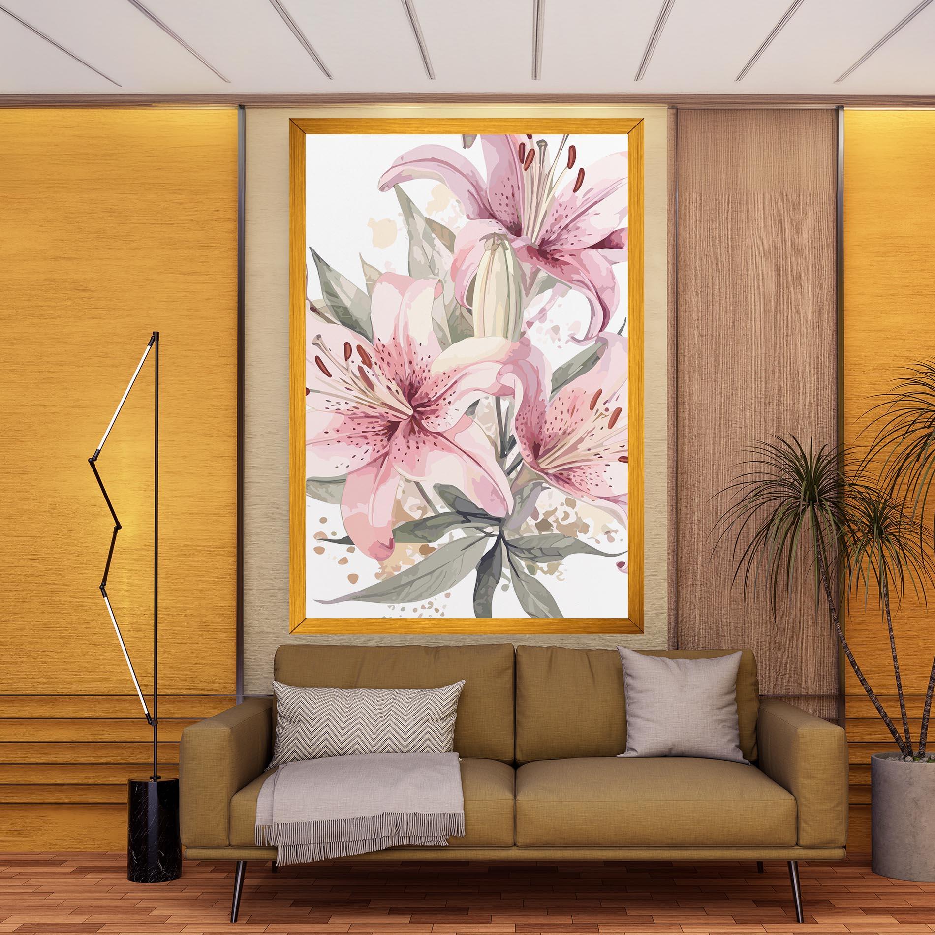 Tablou Canvas Light Pink Lily Art mockup 9