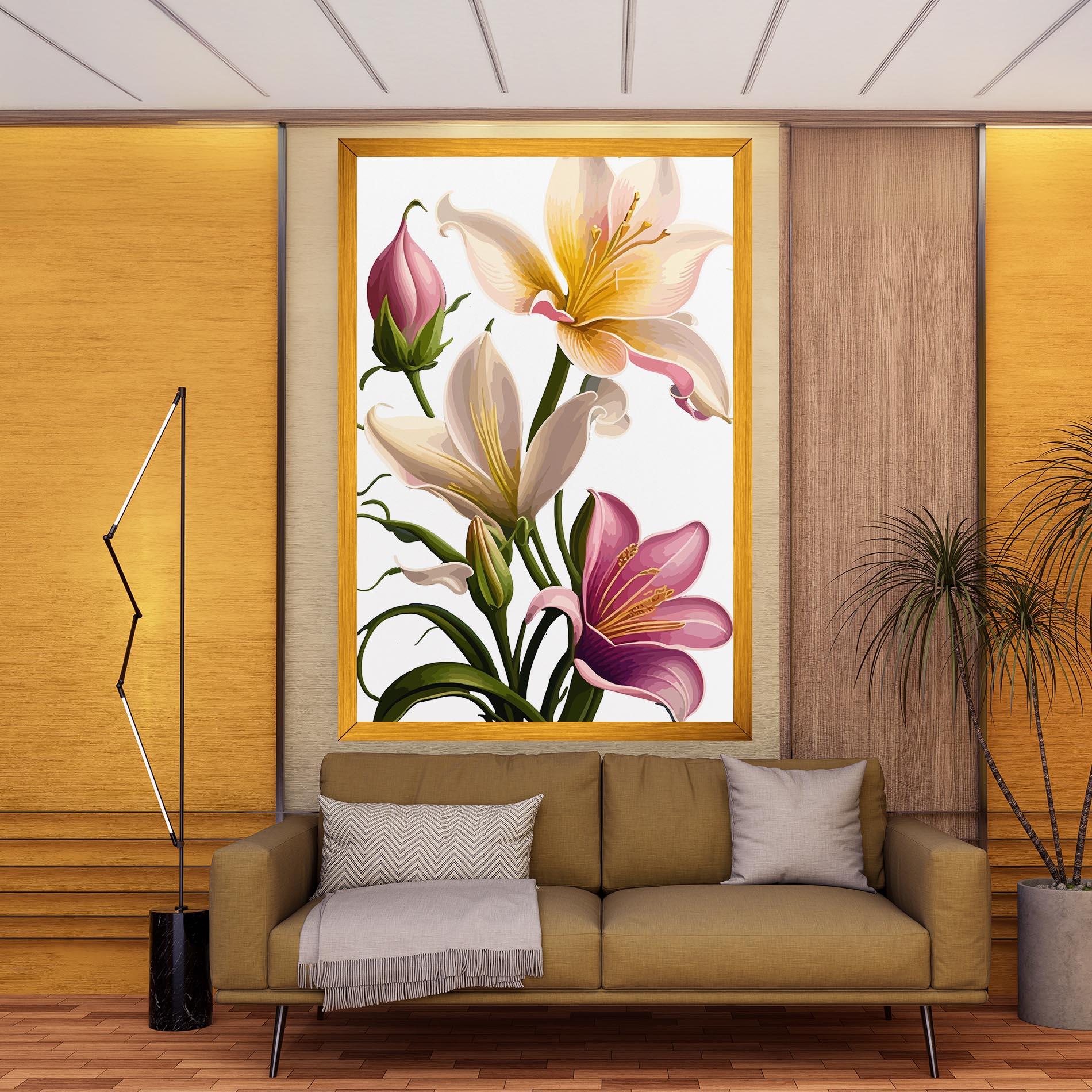 Tablou Canvas Purple White Lily mockup 9