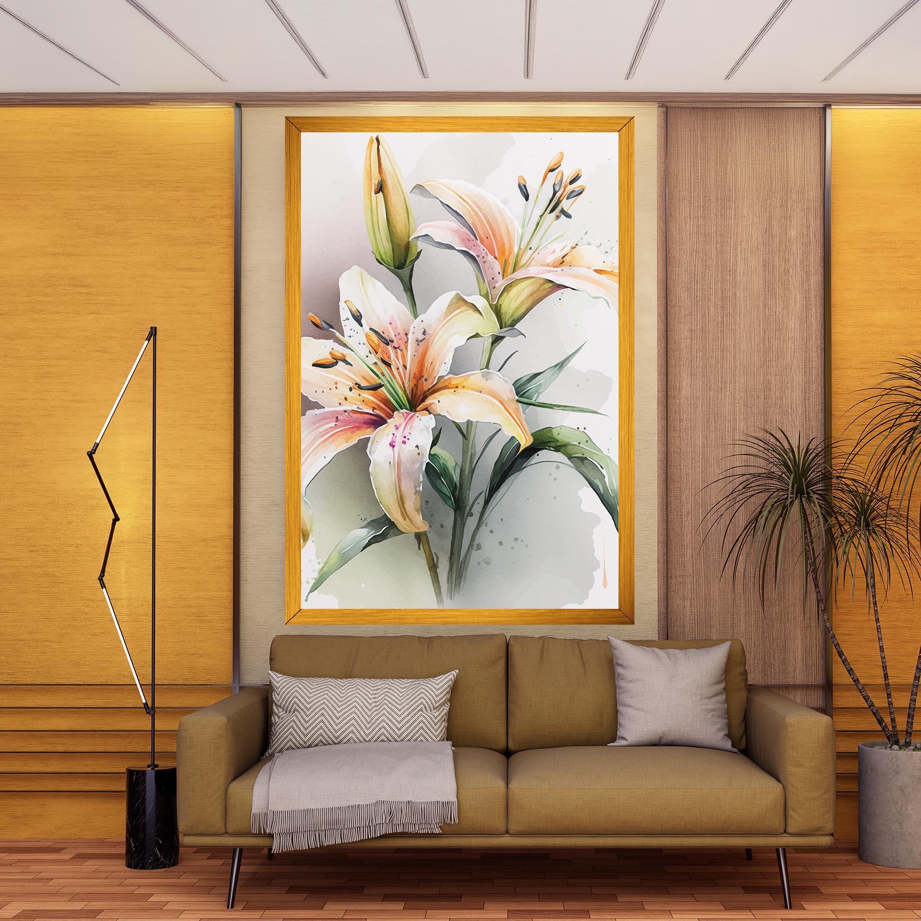 Tablou Canvas White Orange Lily mockup 9