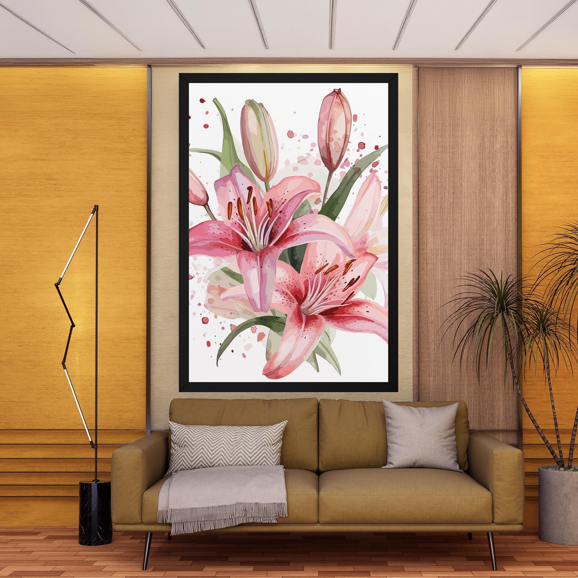 Tablou Canvas Beautiful Pink Lily mockup 9
