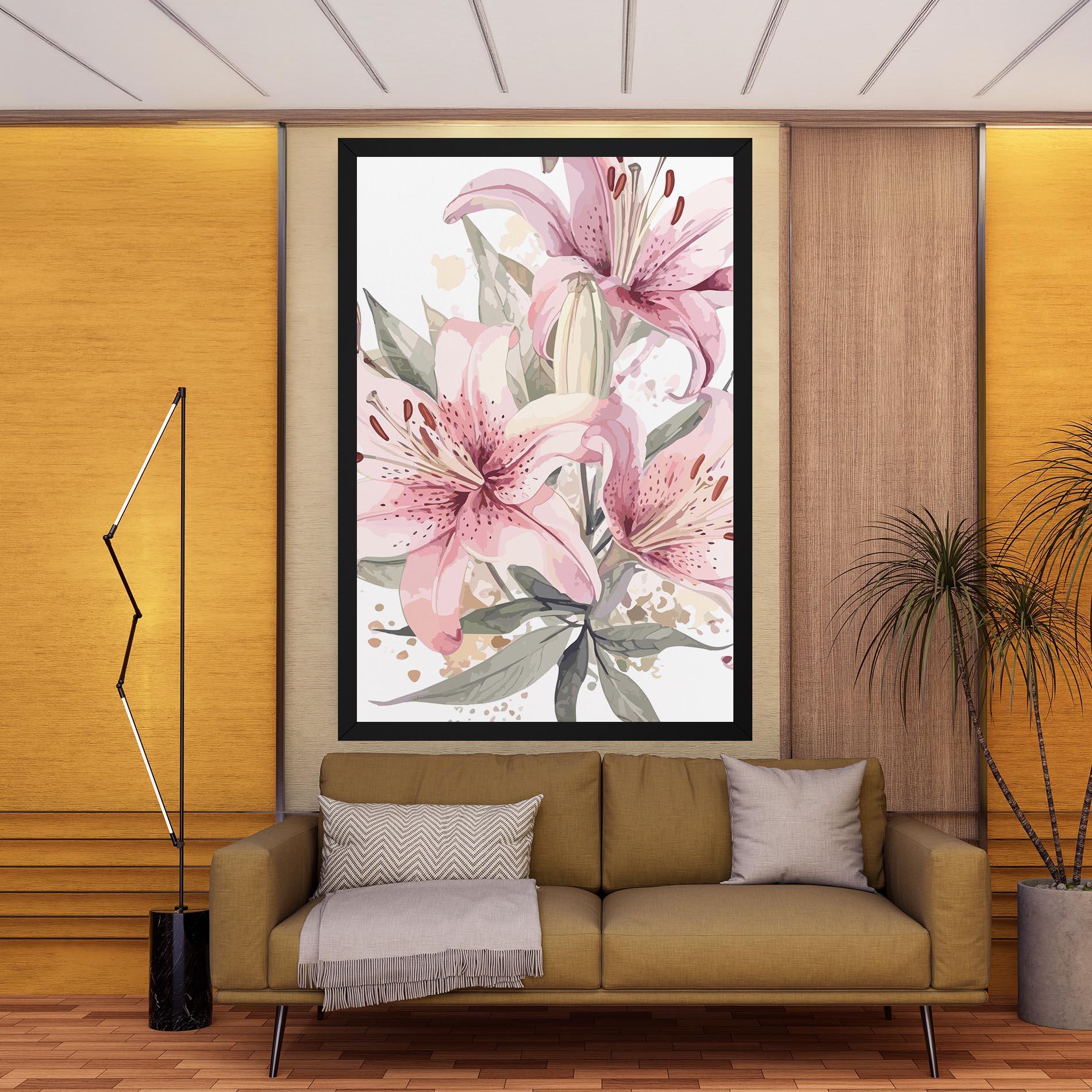 Tablou Canvas Light Pink Lily Art mockup 9