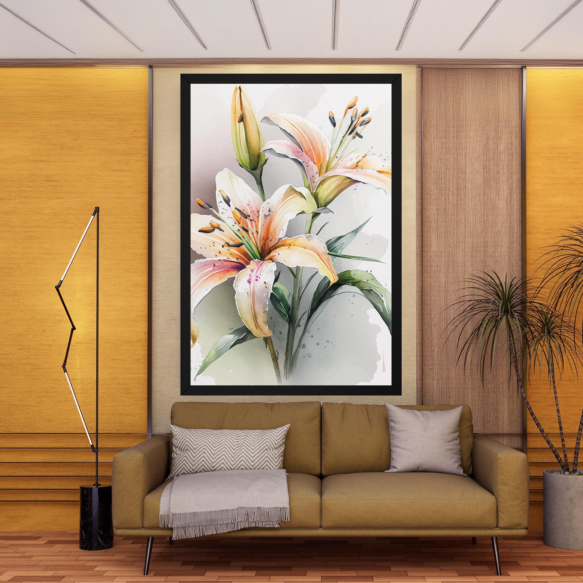 Tablou Canvas White Orange Lily mockup 9