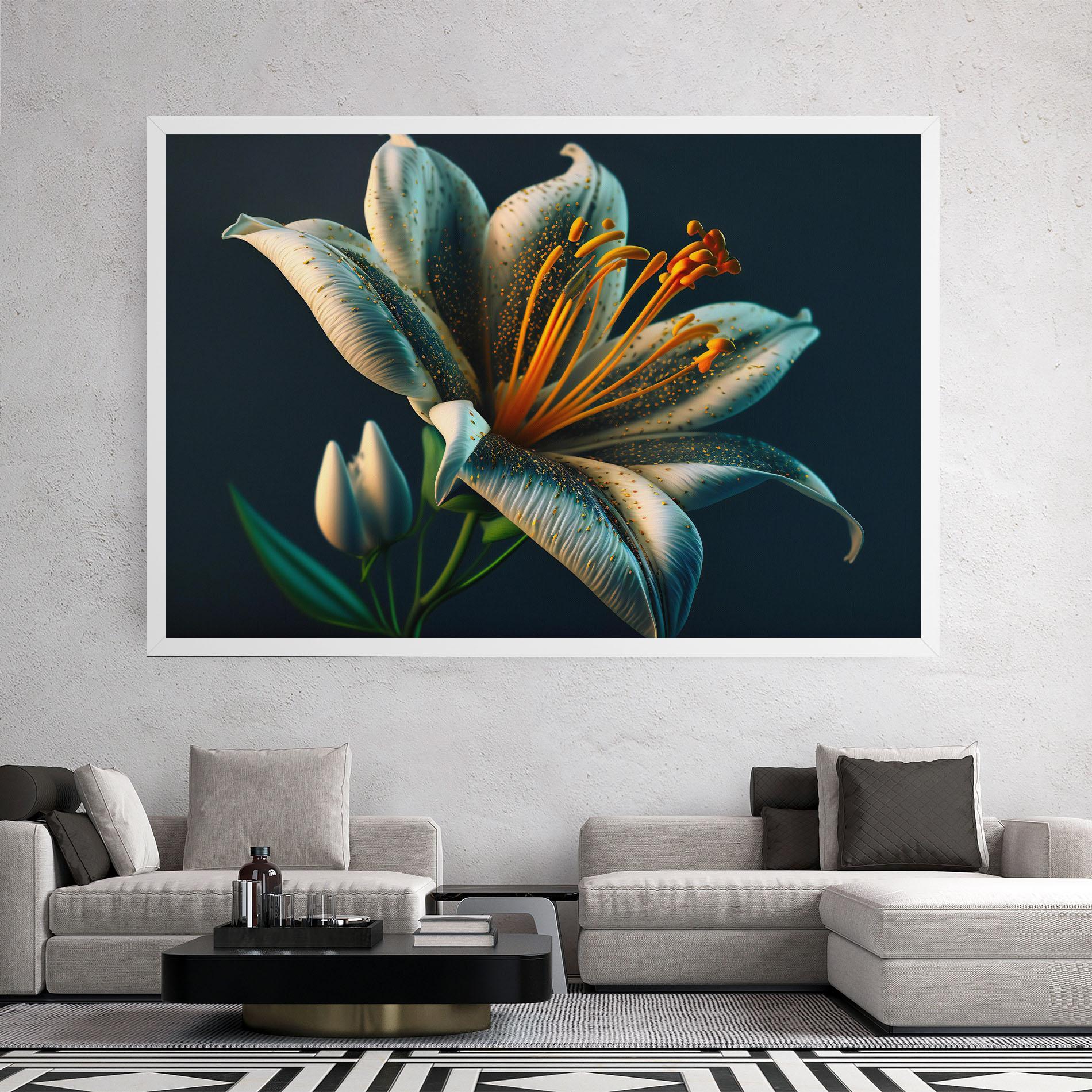 Tablou Canvas Blue Grey Lily mockup 2