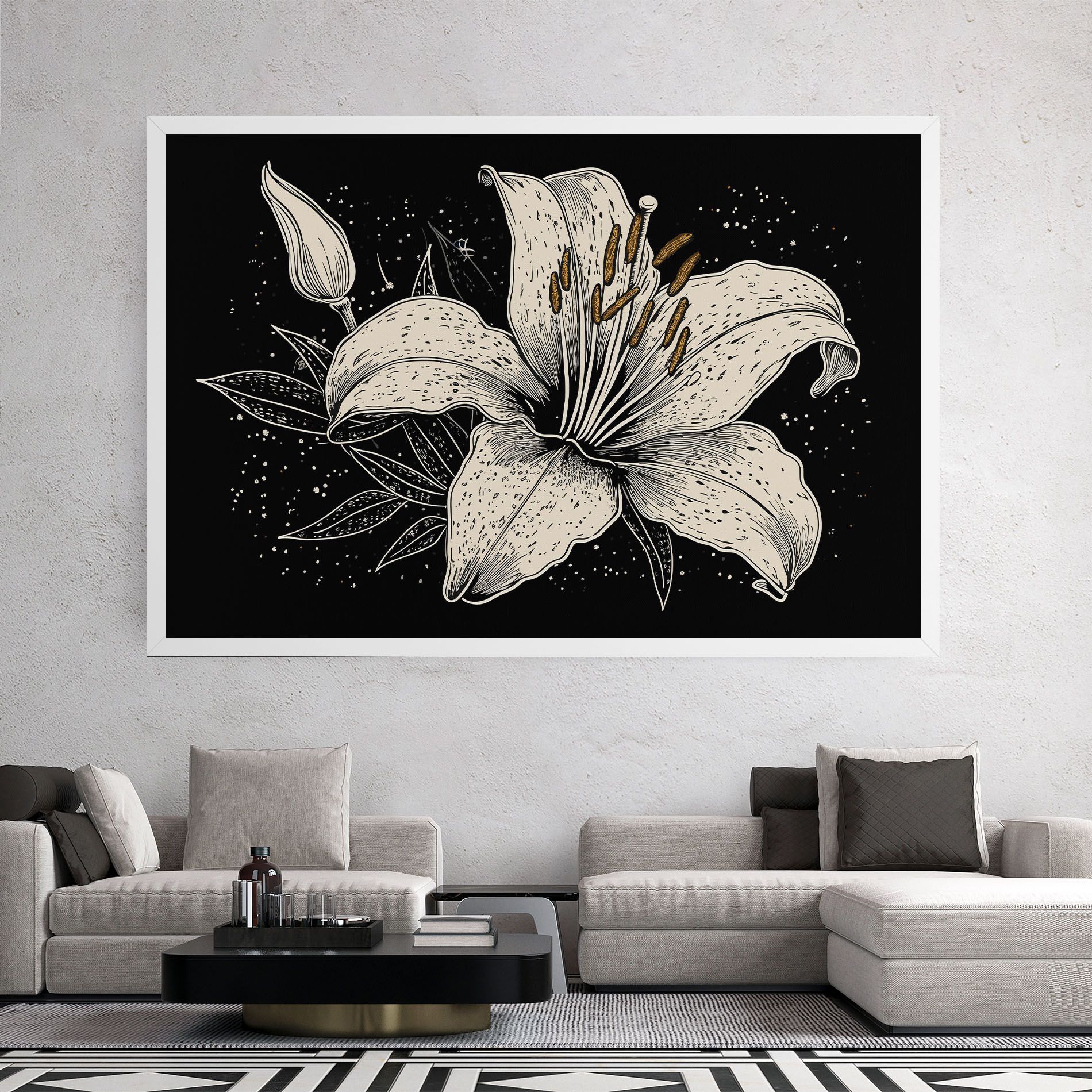 Cream Black Lily mockup 2