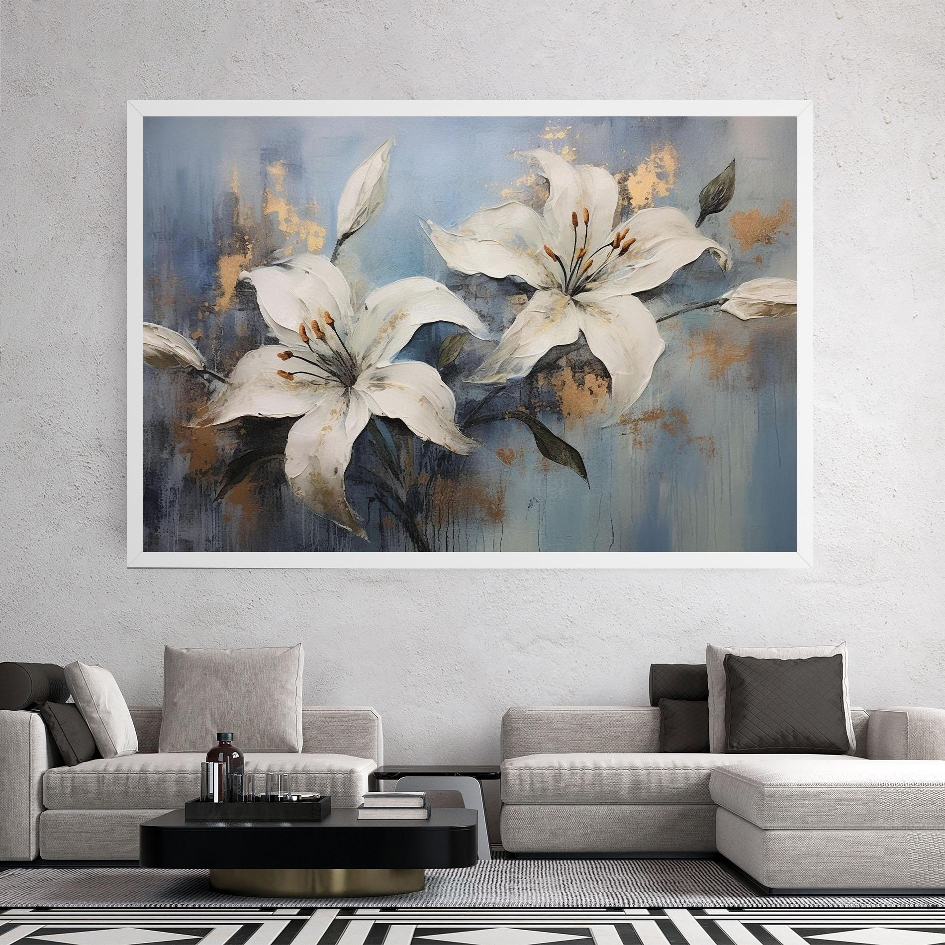 Tablou Canvas Gold Lily Painting mockup 2