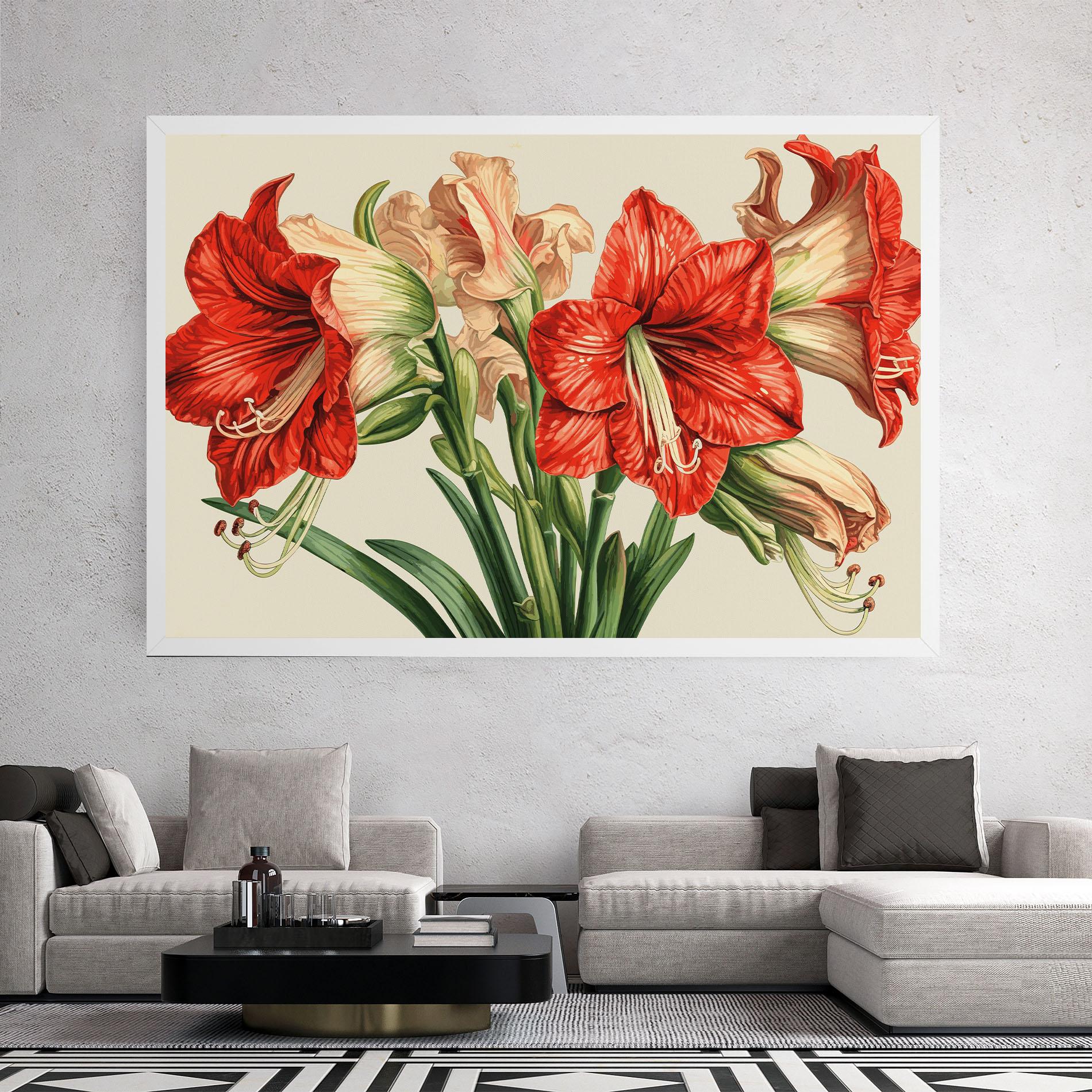 Tablou Canvas Orange Cream Lily mockup 2