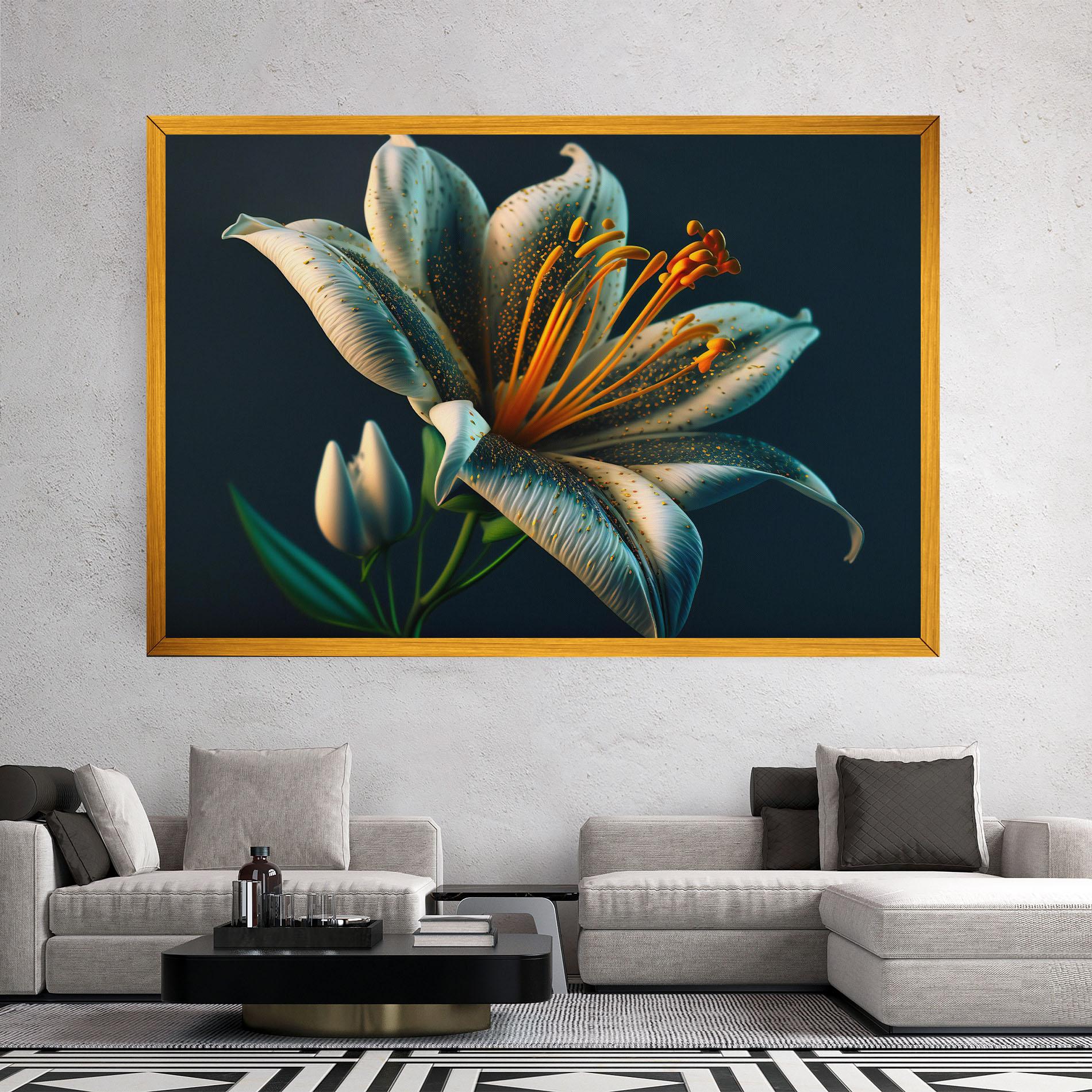 Tablou Canvas Blue Grey Lily mockup 2