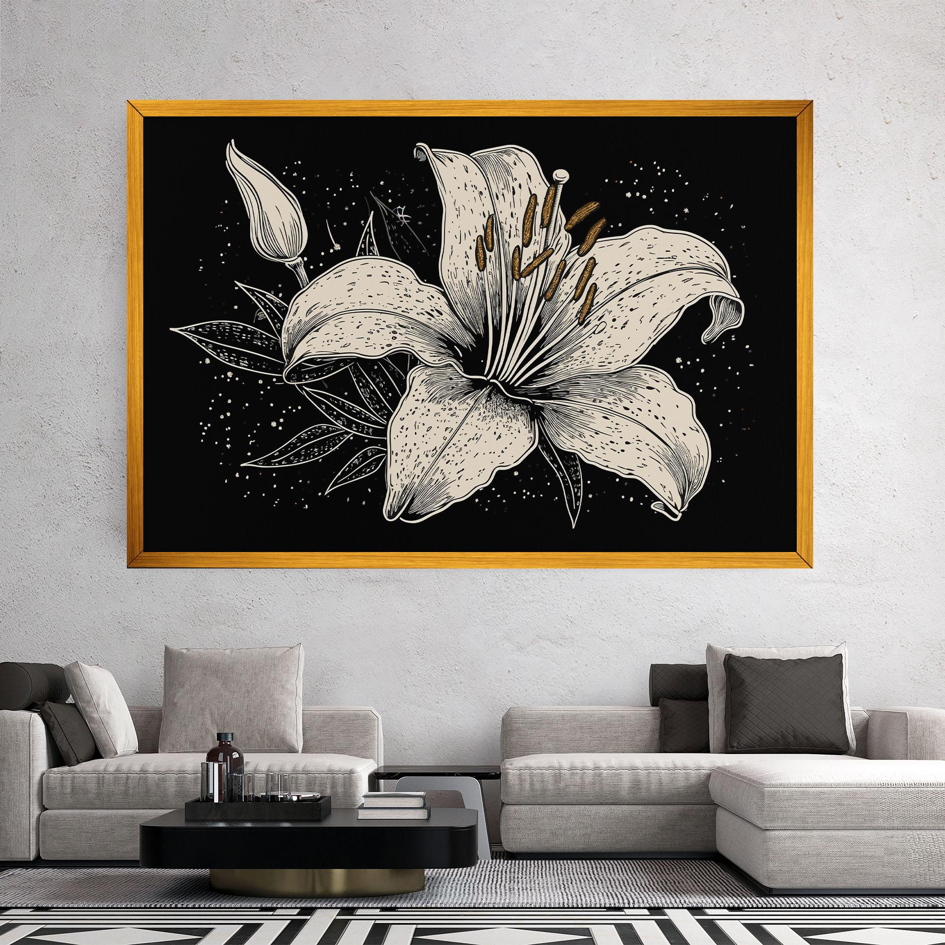 Tablou Canvas Cream Black Lily mockup 2