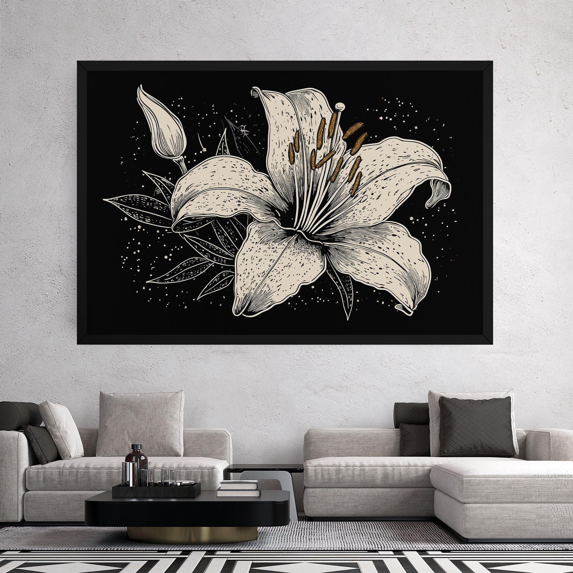 Tablou Canvas Cream Black Lily mockup 2