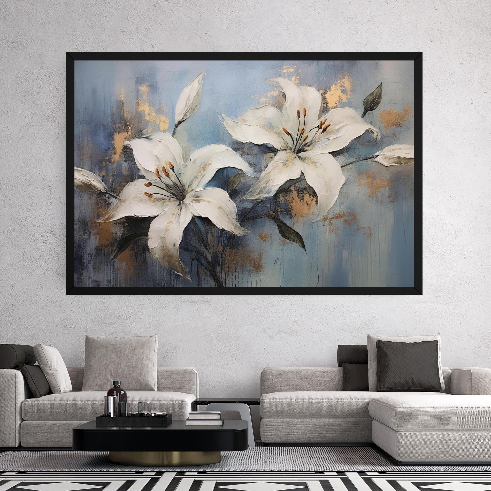 Tablou Canvas Gold Lily Painting mockup 2