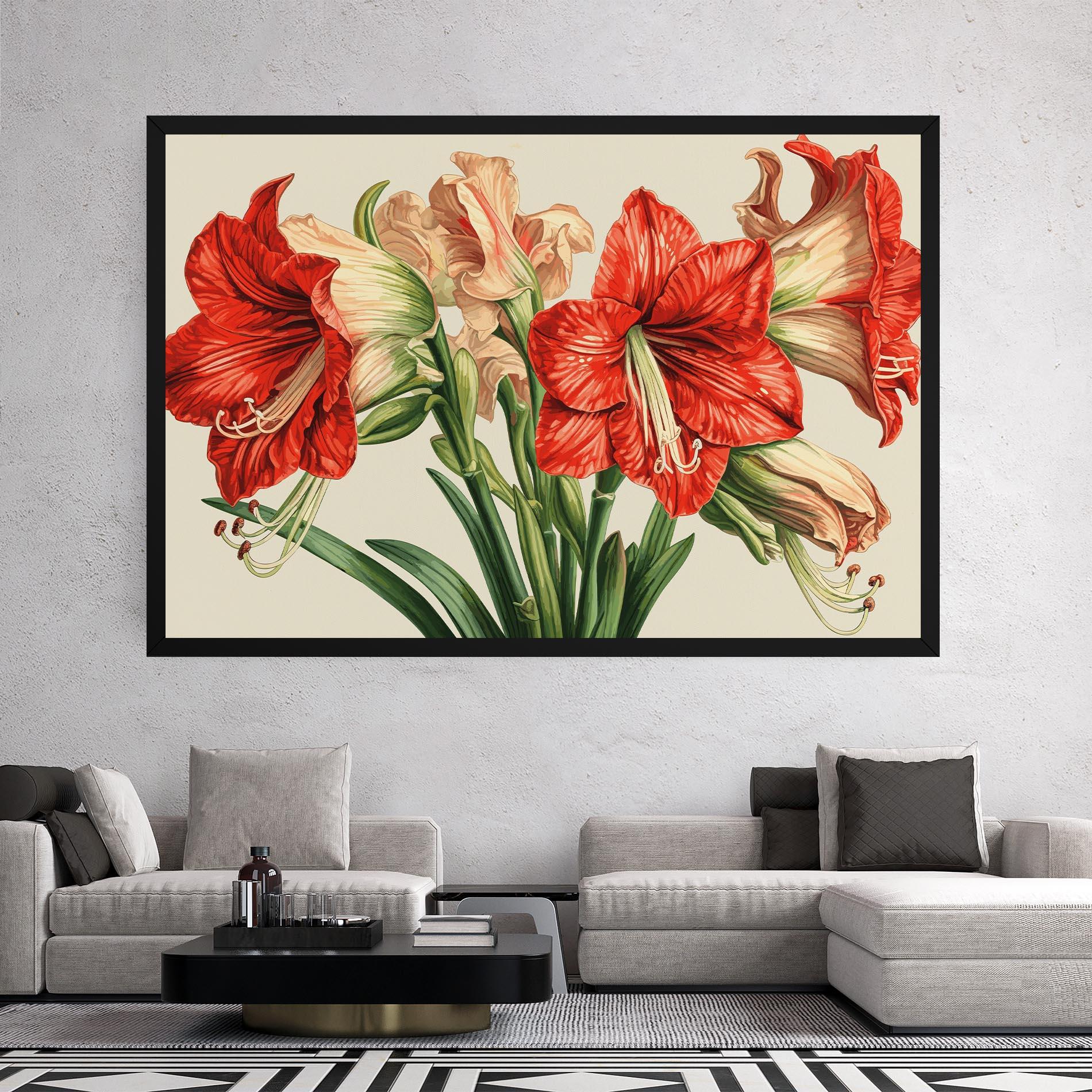 Tablou Canvas Orange Cream Lily mockup 2