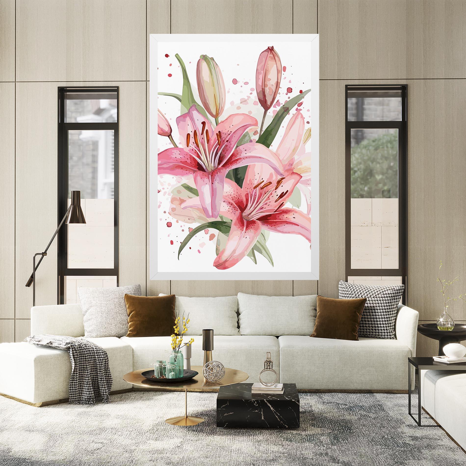 Tablou Canvas Beautiful Pink Lily mockup 2