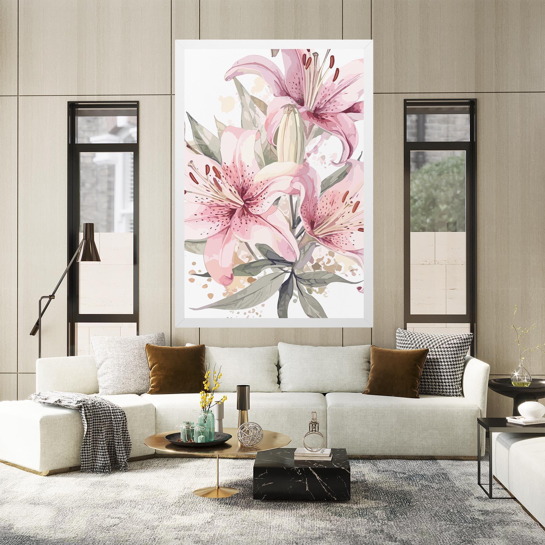 Tablou Canvas Light Pink Lily Art mockup 2