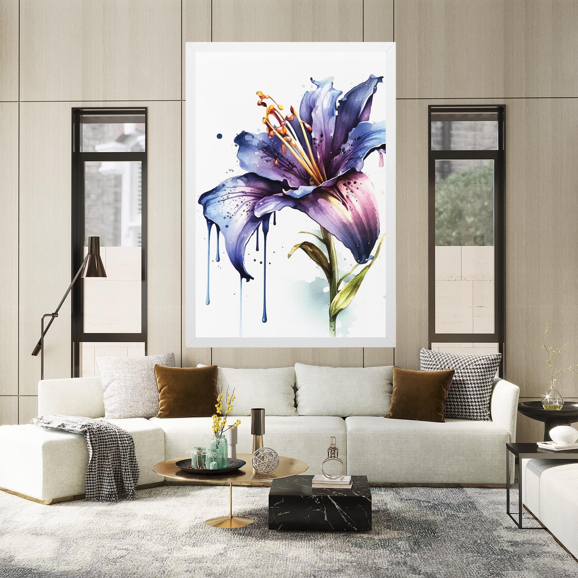 Tablou Canvas Purple Orange Lily mockup 2