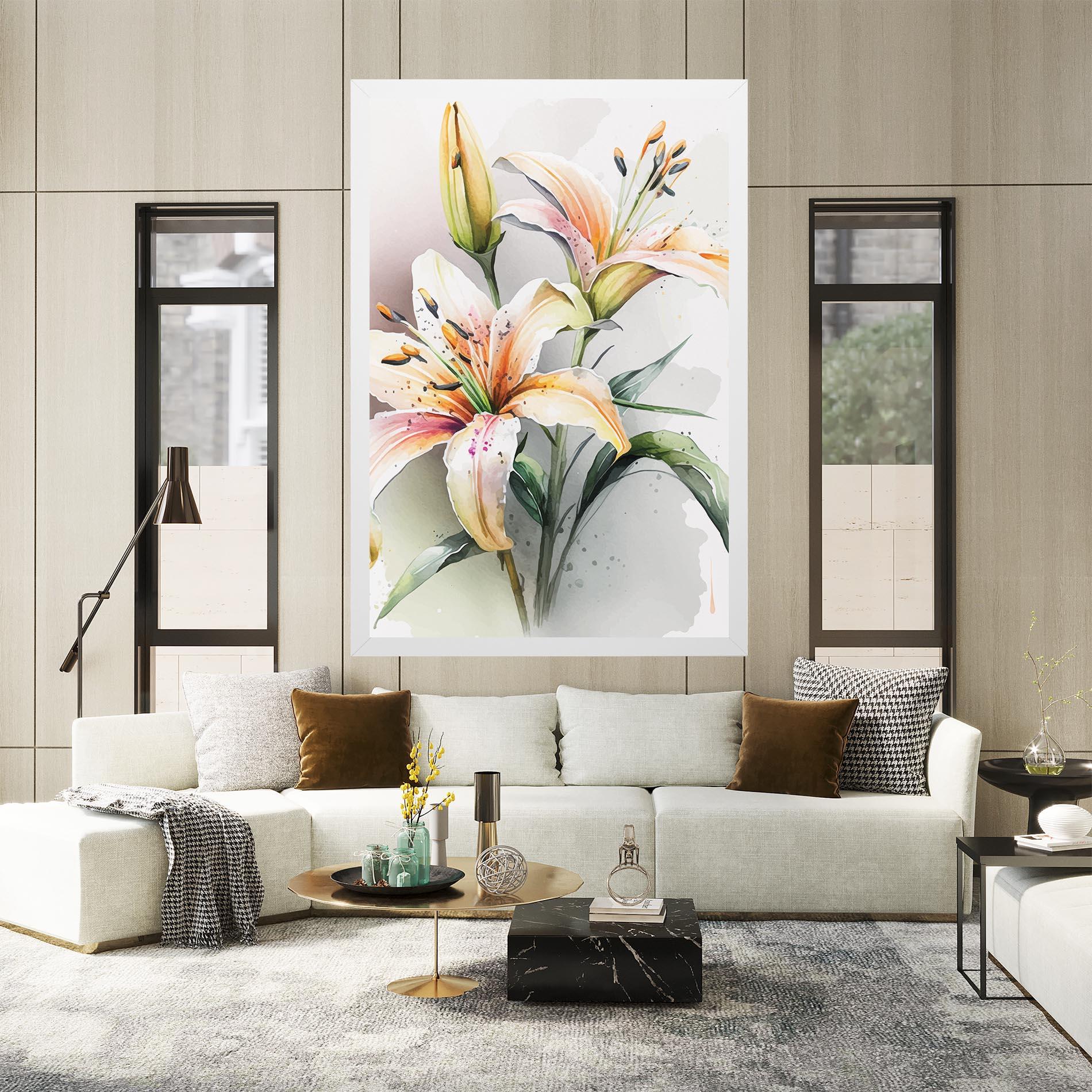 Tablou Canvas White Orange Lily mockup 2
