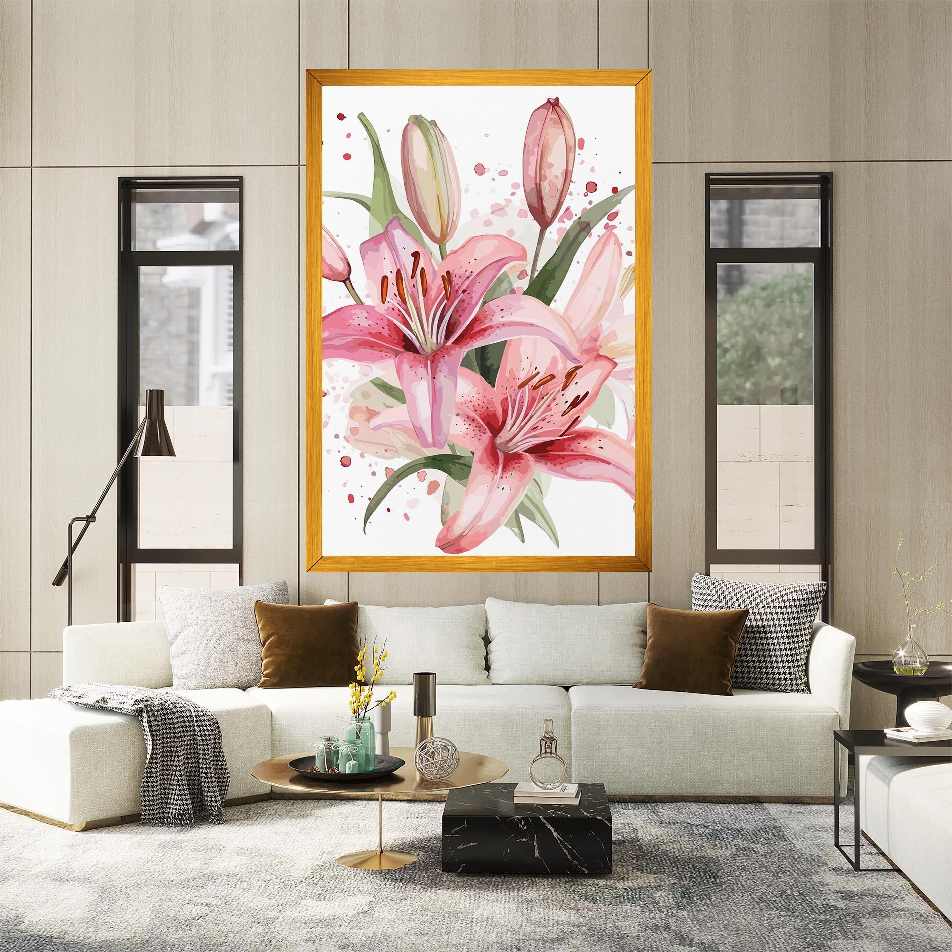 Tablou Canvas Beautiful Pink Lily mockup 2